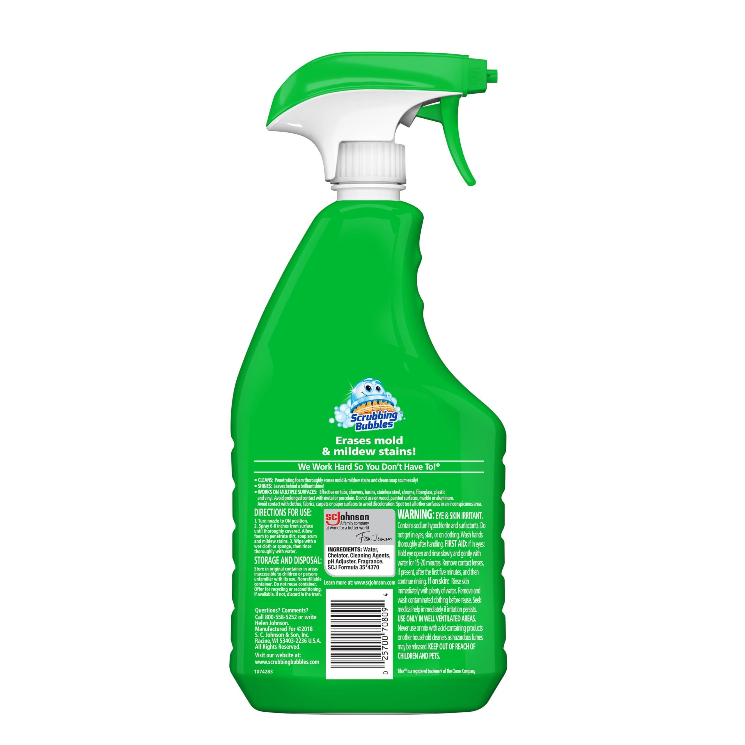 Scrubbing Bubbles Foaming Bleach Bathroom and Shower Cleaner Disinfectant Spray, Helps Erase Mold & Mildew, 32oz - Image 2