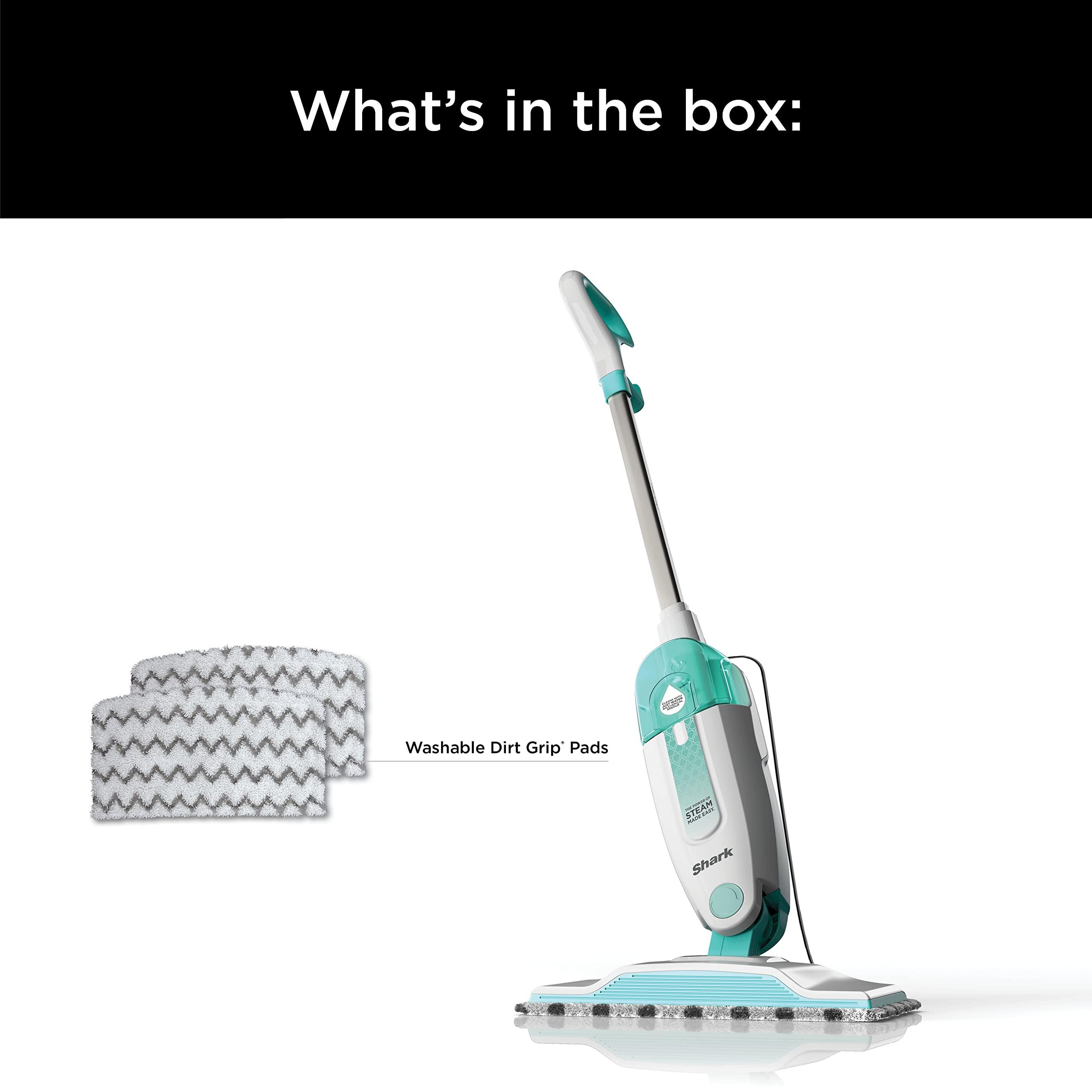 Shark Steam Mop with 2 Machine Washable Dirt Grip Pads, Removable Water Tank, Lightweight, Steam Cleaner for sealed Hard Floors, Marble, Stone, Hardwood, Tile, Laminate, White/Seafoam, S1000 - Image 10