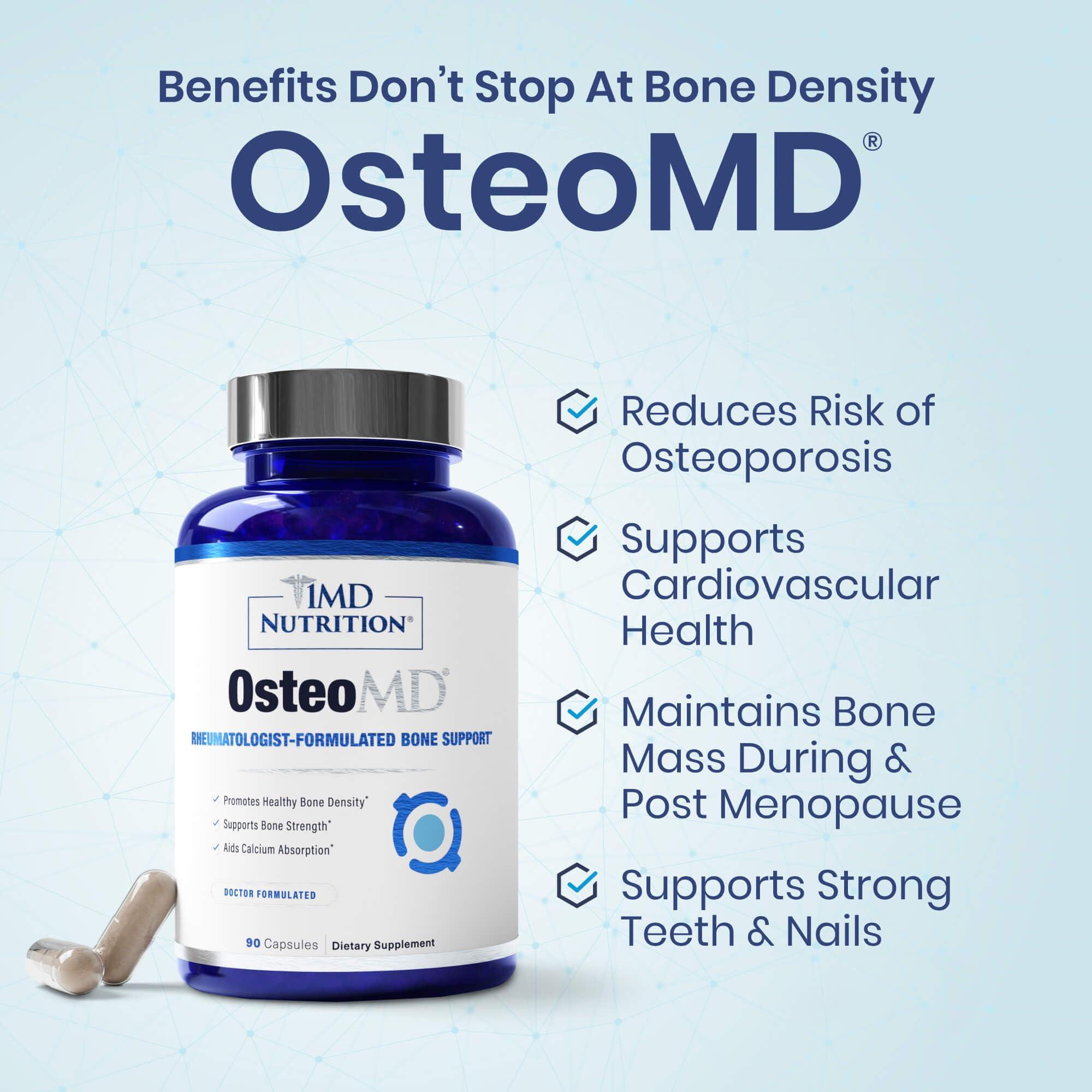 1MD Nutrition OsteoMD for Comprehensive Support - Supplement for Women and Men - Promote Density w/Vitamin D - Hydroxyapatite w/Vitamin D3 & K2-90 Capsules - Image 8