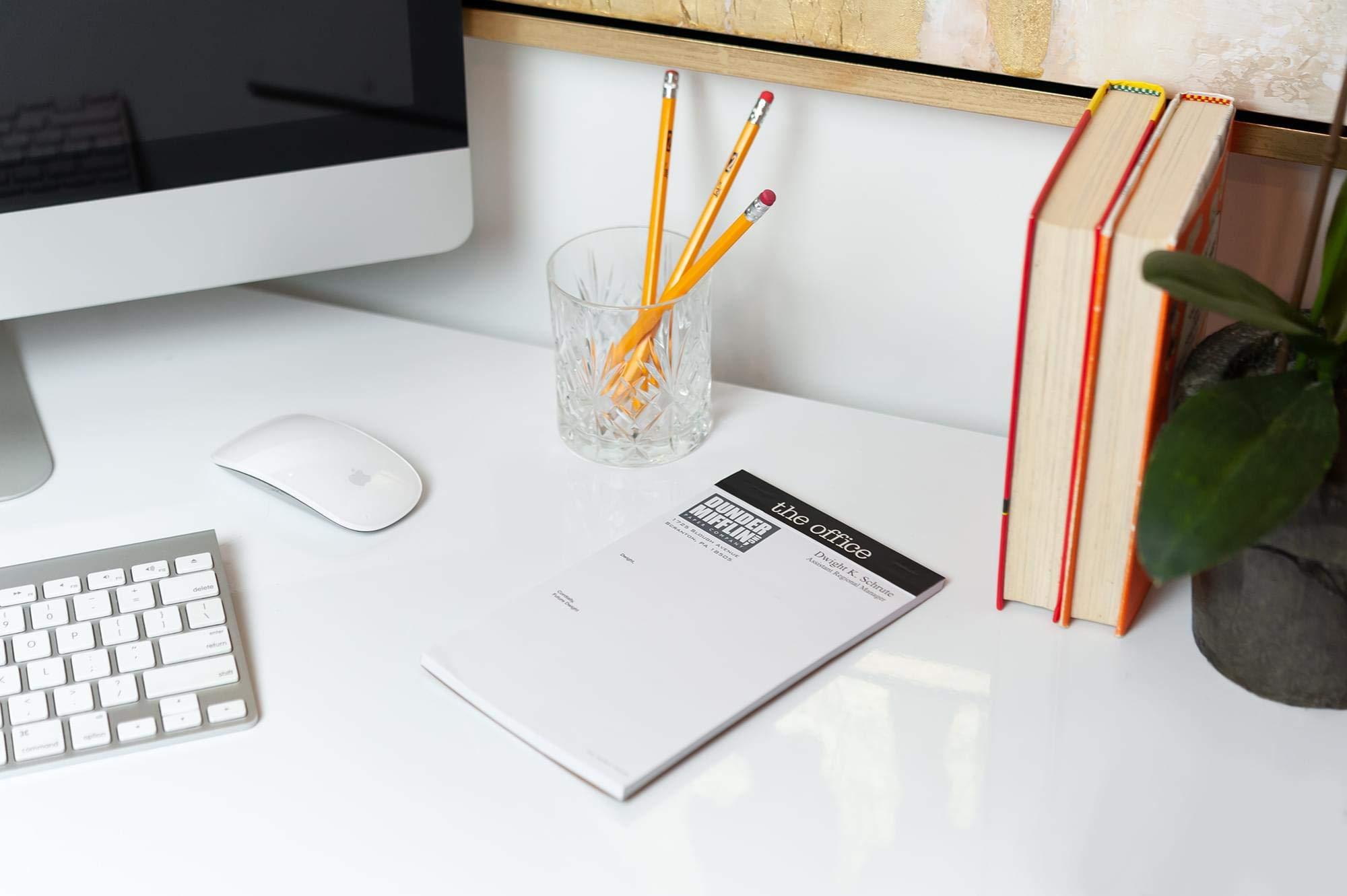 JUST FUNKY The Office “Dear Future Dwight” Notepad - Novelty 5x8-Inch, 50-Sheet Memopad - Looks Like Dunder Mifflin Paper Company's Dwight K. Schrute Blank Memos, Funny Tablet For Work, Home, School - Image 6
