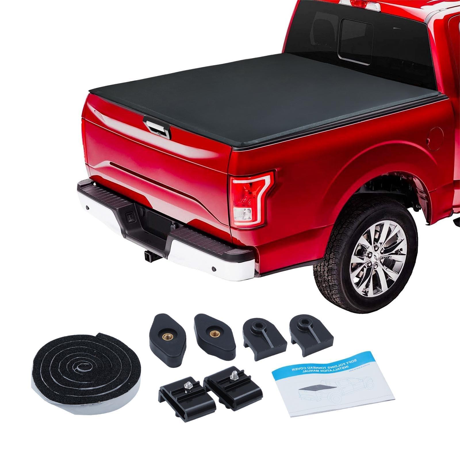 Soft Trifold Bed Cover Compatible with Maverick 2022-2024,4.6ft Truck Tonneau Covers for 2020 2023 2024 Maverick,Pickup Truck Bed Cover for Protect Truck Bed - Image 6