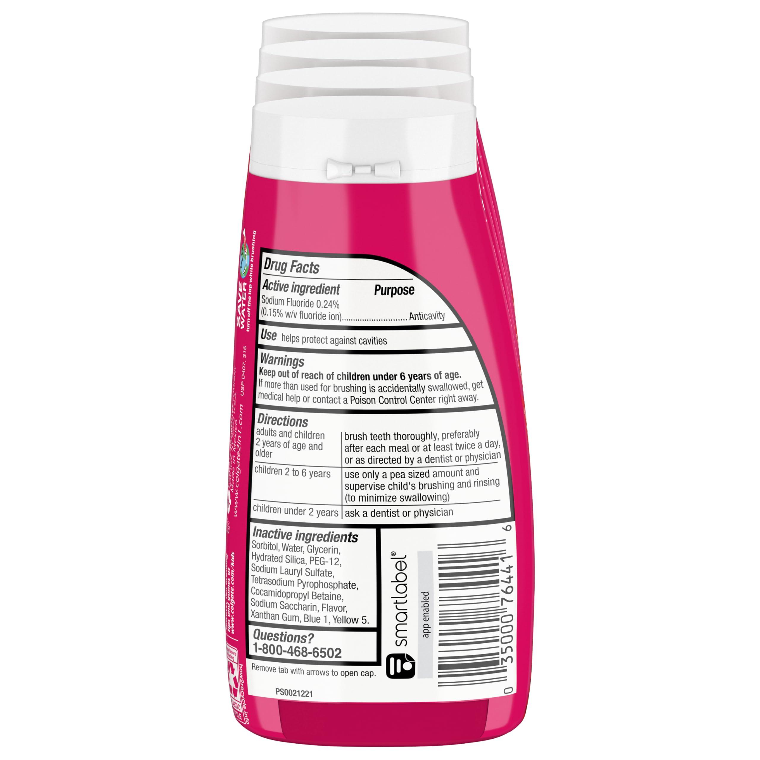 Colgate Anticavity Kids Toothpaste with Fluoride for Ages 2+, Watermelon Burst Flavor - 4.6 Ounce (4 Pack) - Image 6
