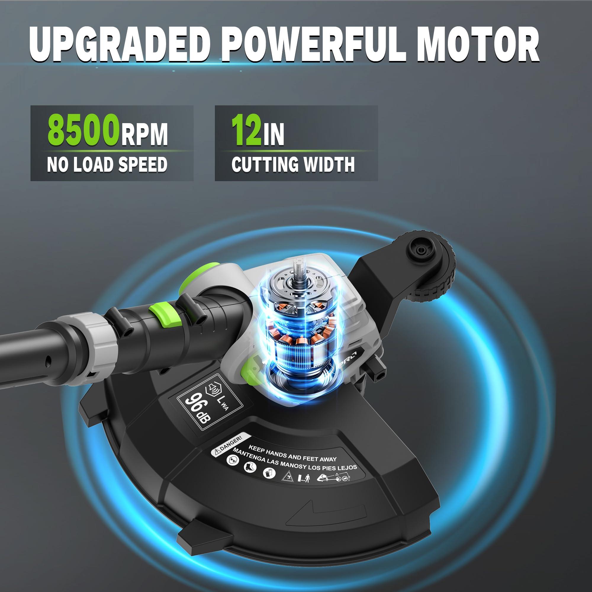 Cordless String Trimmer and Leaf Blower Combo with 2.0Ah Battery & Fast Charger, Ultra-Lightweight Blower 400CFM/130MPH and 12" Auto-Feed Trimmer for Elderly/Women, Garden Lawn Care - Image 5