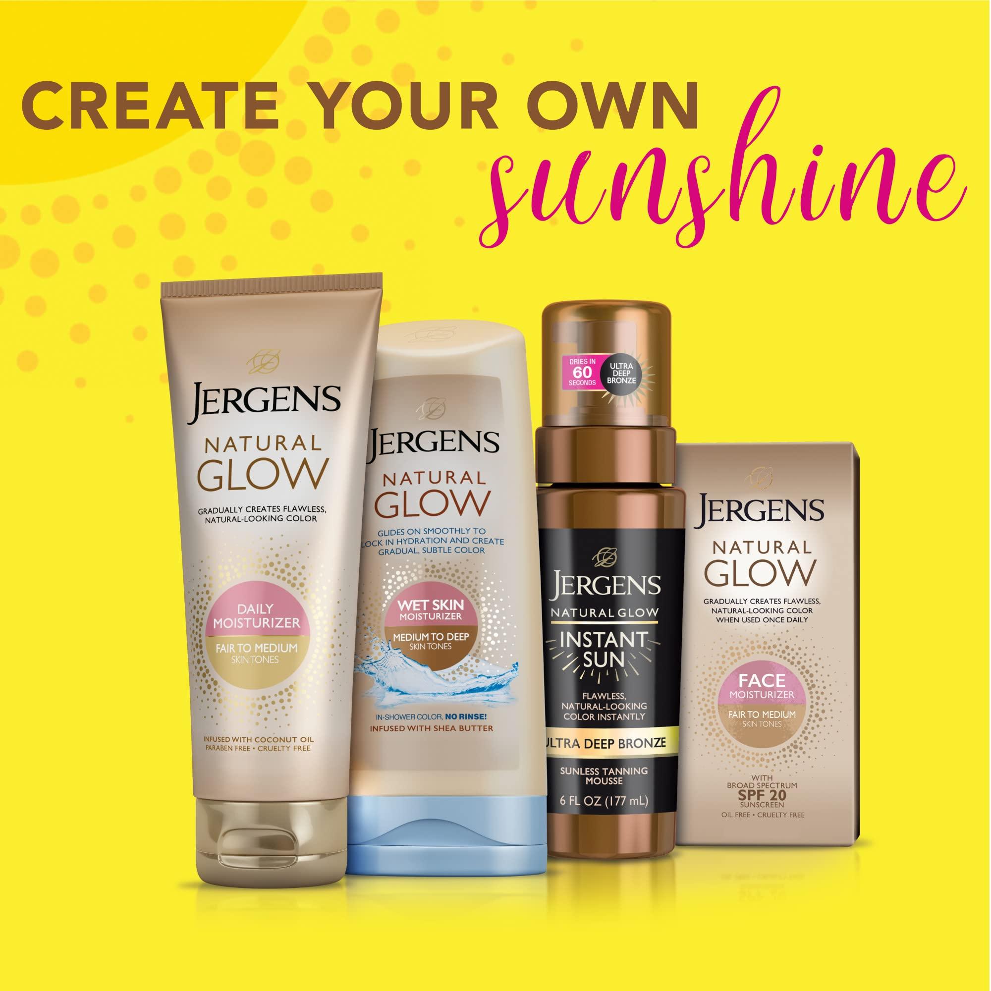 Jergens Natural Glow Instant Sun Body Mousse, Self Tanner for Ultra Deep Bronze Tan, Sunless Tanning Body Bronzer, Natural Looking Fake Tan, 6 Oz - Image 5