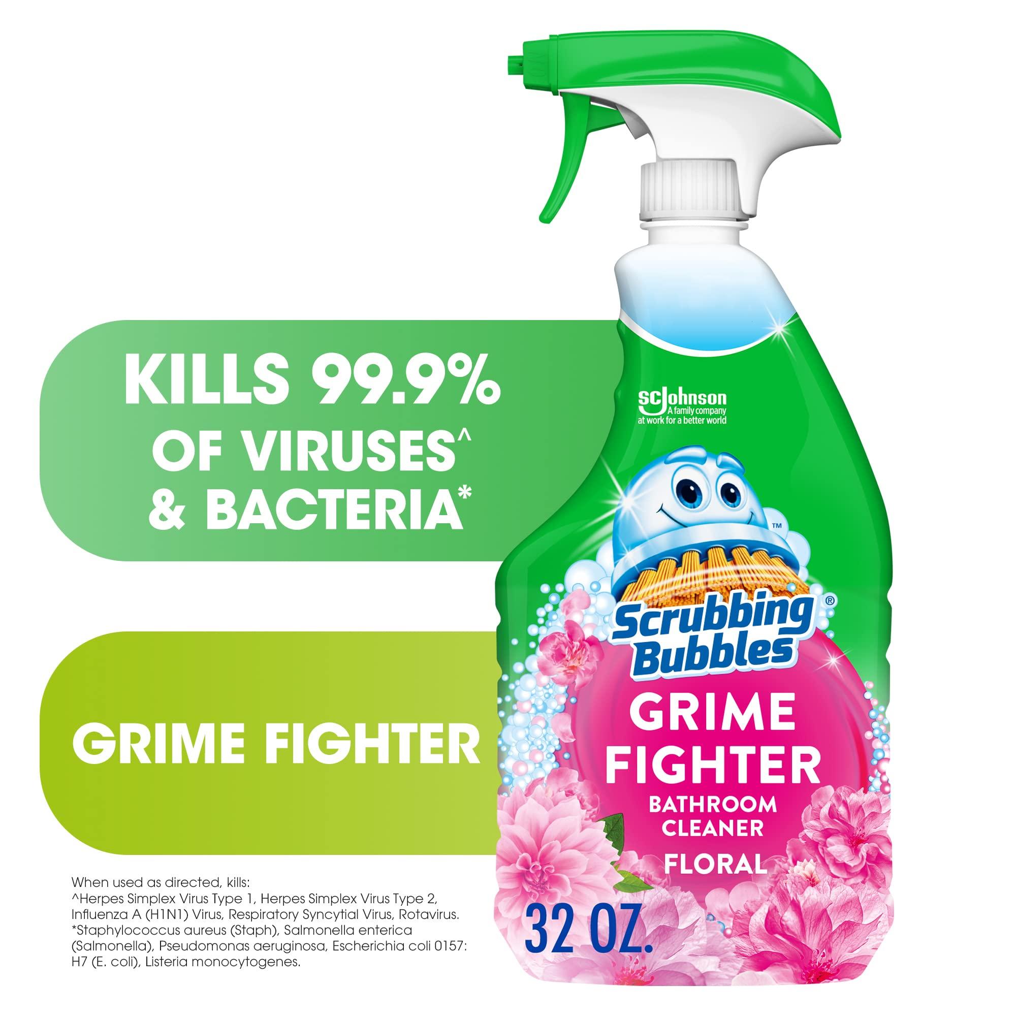 Scrubbing Bubble Bathroom Grime Fighter, Floral Fusion Scent, 32 oz Spray Bottle - Image 2
