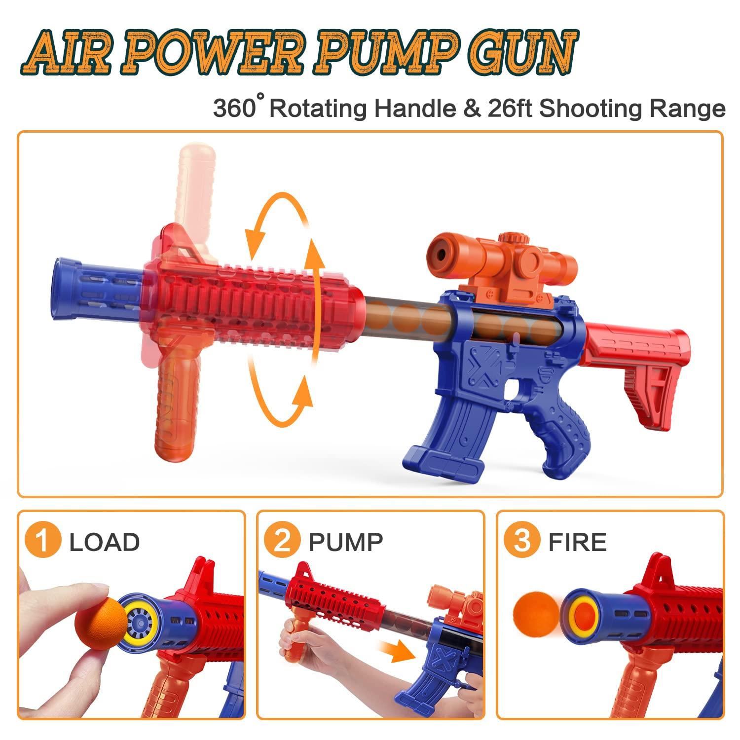 Shooting Games Toys for Age 5 6 7 8 9 10+ Year Old Boys, Kids Toy Sports & Outdoor Game with Moving Shooting Target & 2 Popper Air Toy Guns & 24 Foam Balls, Gifts for Boys and Girls - Image 6