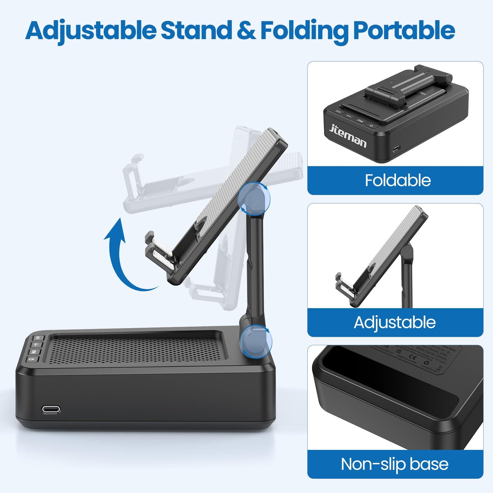Cell Phone Stand with Wireless Bluetooth Speaker and Anti-Slip Base HD Surround Sound Perfect for Home and Outdoors with Bluetooth Speaker for Desk Compatible with iPhone/ipad/Samsung Galaxy - Image 6