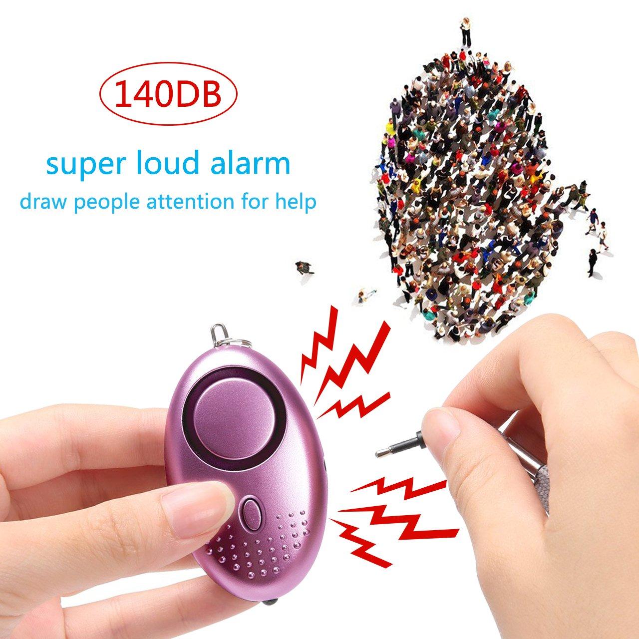 Personal Alarm for Women, 5 Pack 140DB Emergency Self-Defense Security Alarm Keychain with LED Light for Women Kids and Elders - Image 2