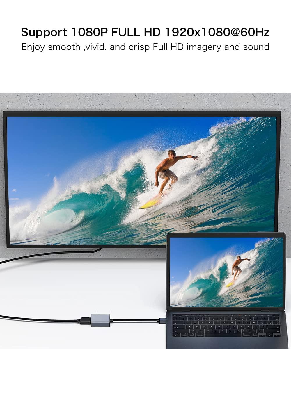 Brennenstuhl USB to HDMI Adapter, USB 3.0/2.0 to HDMI for Multiple Monitors 1080P Compatible with Windows XP/7/8/10/11 and Mac os - Grey - Image 6
