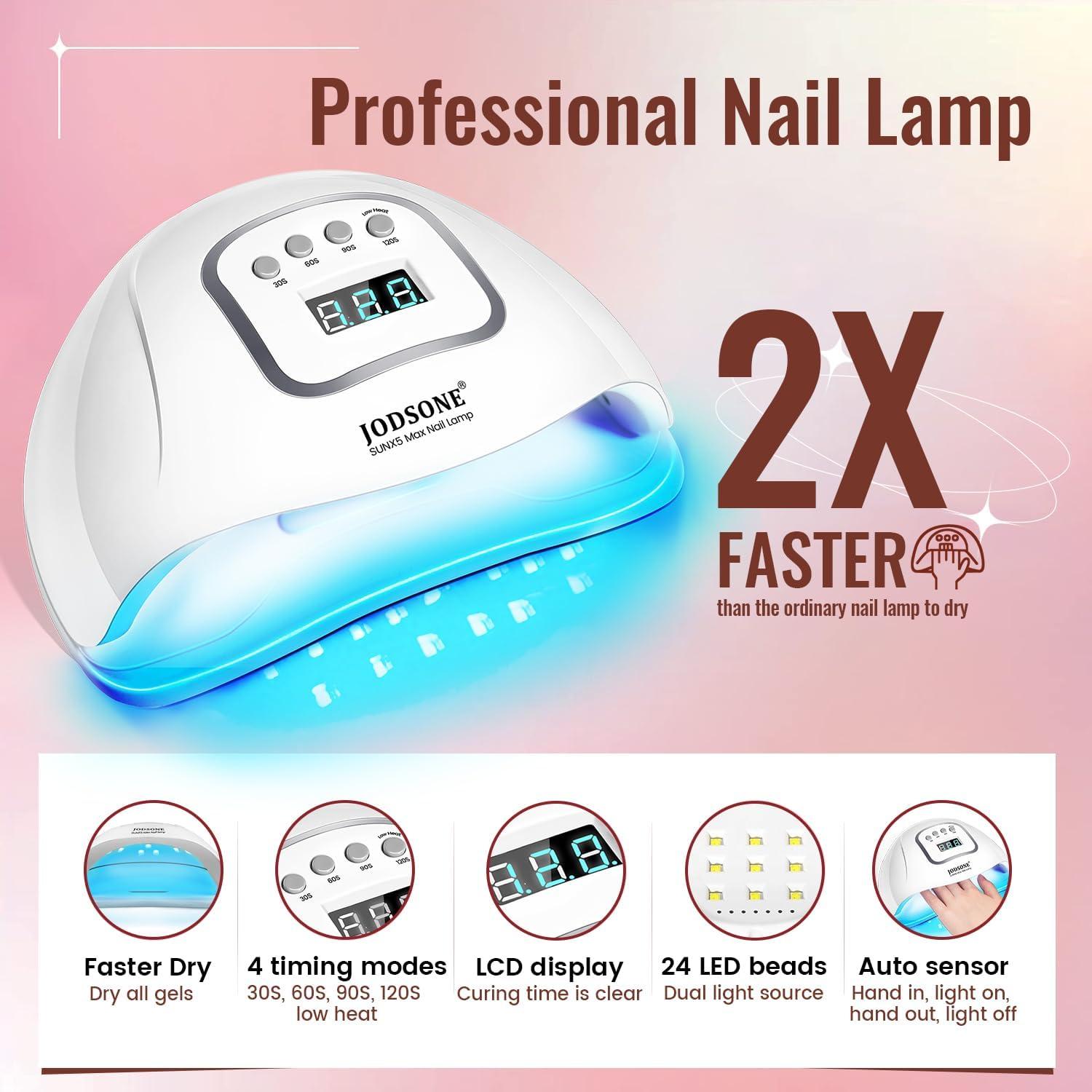 JODSONE Gel Nail Polish Kit with U V Light 32 Colors Gel Polish Nail + 4 Functional Adhesive Bottles Kit Soak Off Manicure Tools Gifts for Women - Image 8