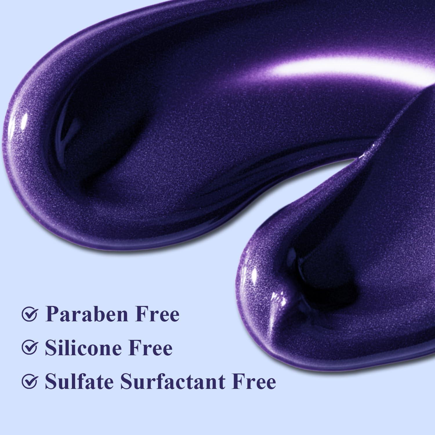 Sulfate Free - Purple Shampoo and Conditioner Set for Women 5.29 Oz for Blonde, Brassy Hair - Hydrating Repair and After Bleach Treatment for Damaged and Dry Hair Adds, Shine, Elasticity - Image 5