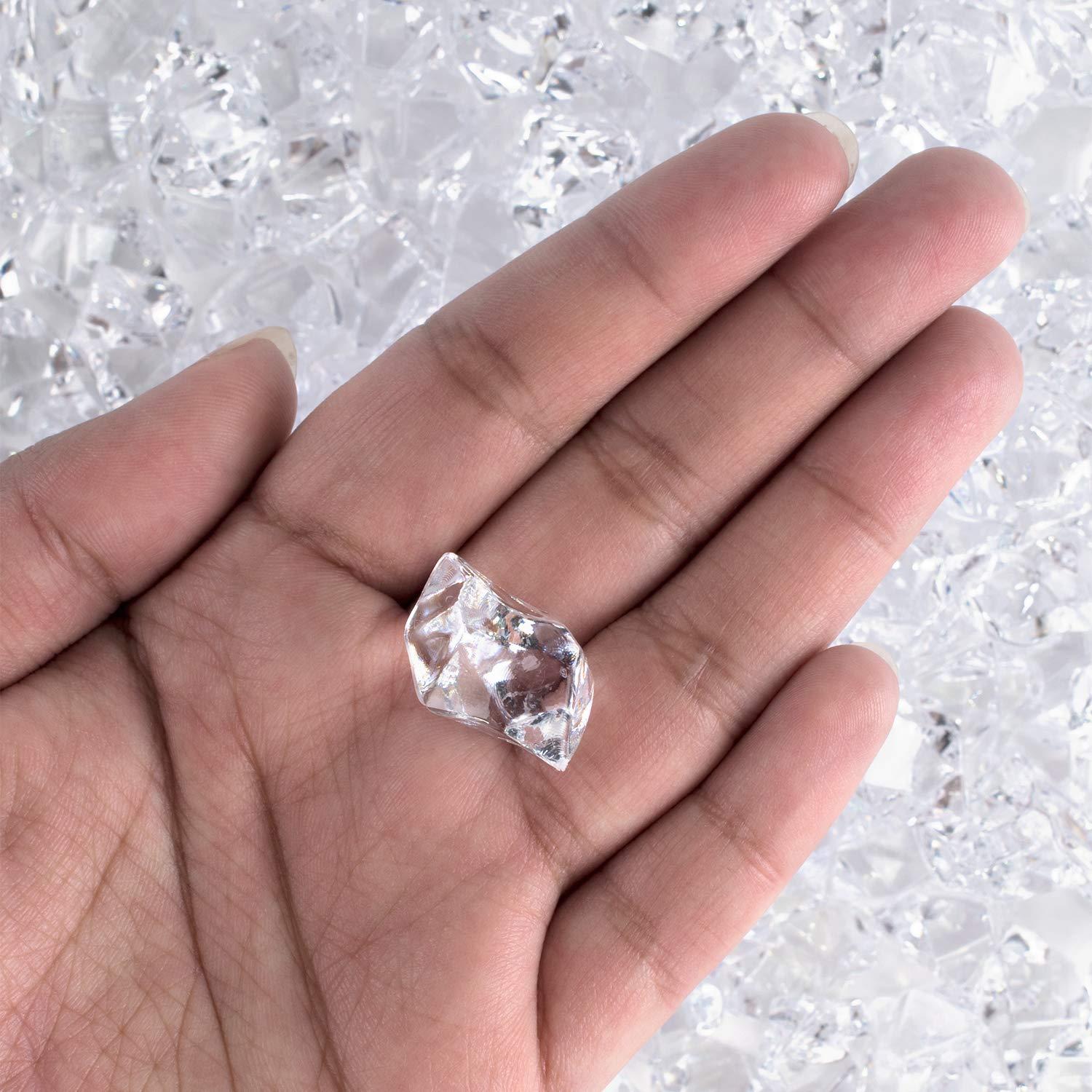 Super Z Outlet 3 Pound Bag Clear Fake Ice Cubes Acrylic Rock Diamond Crystals Treasure Crushed Gems for Vase Fillers, Table Scatter, Birthday Decoration Favor, Event, Wedding, Arts & Crafts - Image 2