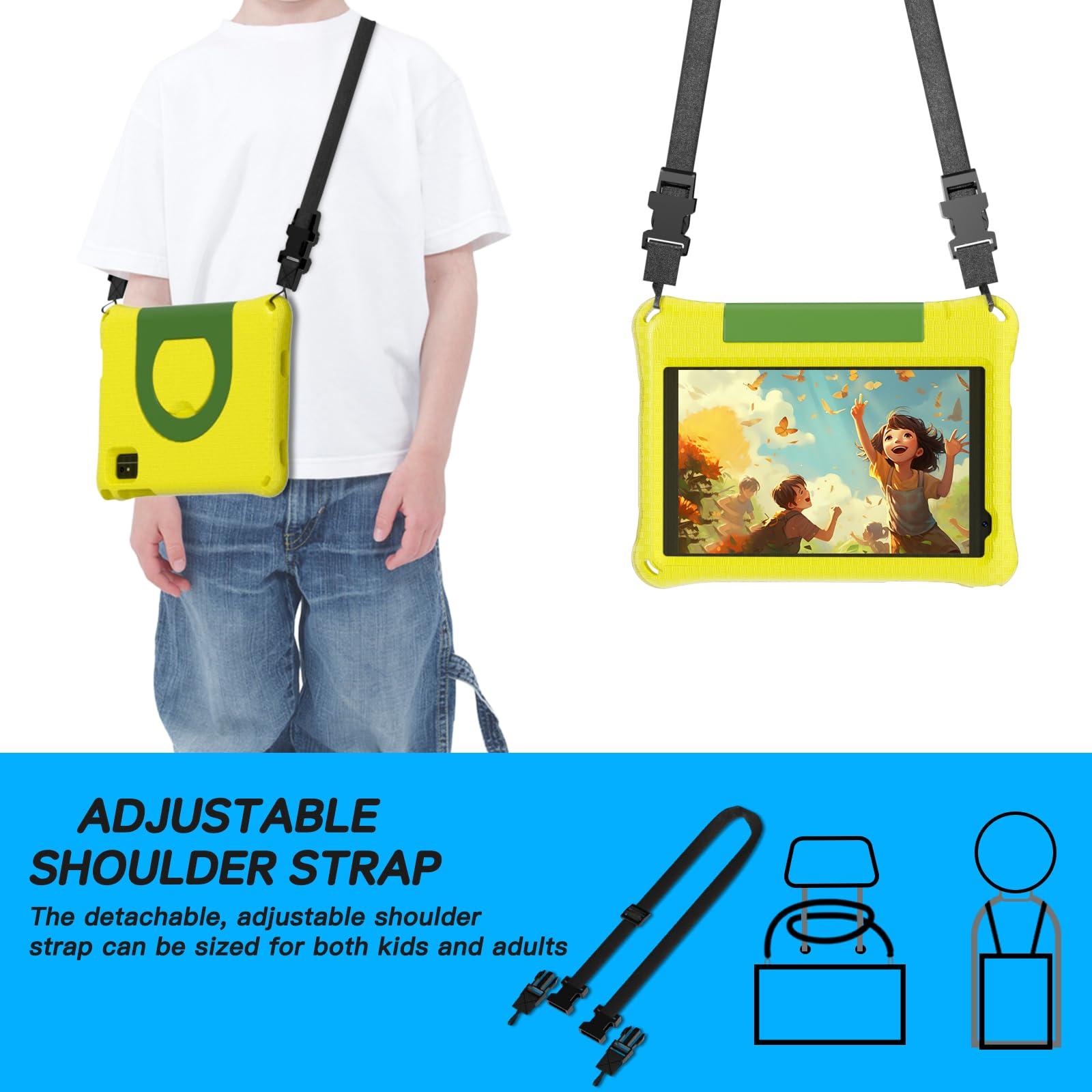 Kids Tablet 8 Inch Android 15, Octa-Core 12GB RAM + 64GB ROM, Toddler Tablet with WiFi 6, Parental Control, Pre-Installed Kids Space, EVA Case, Anti-Glare Screen Protector, Adjustable Strap, Yellow - Image 8