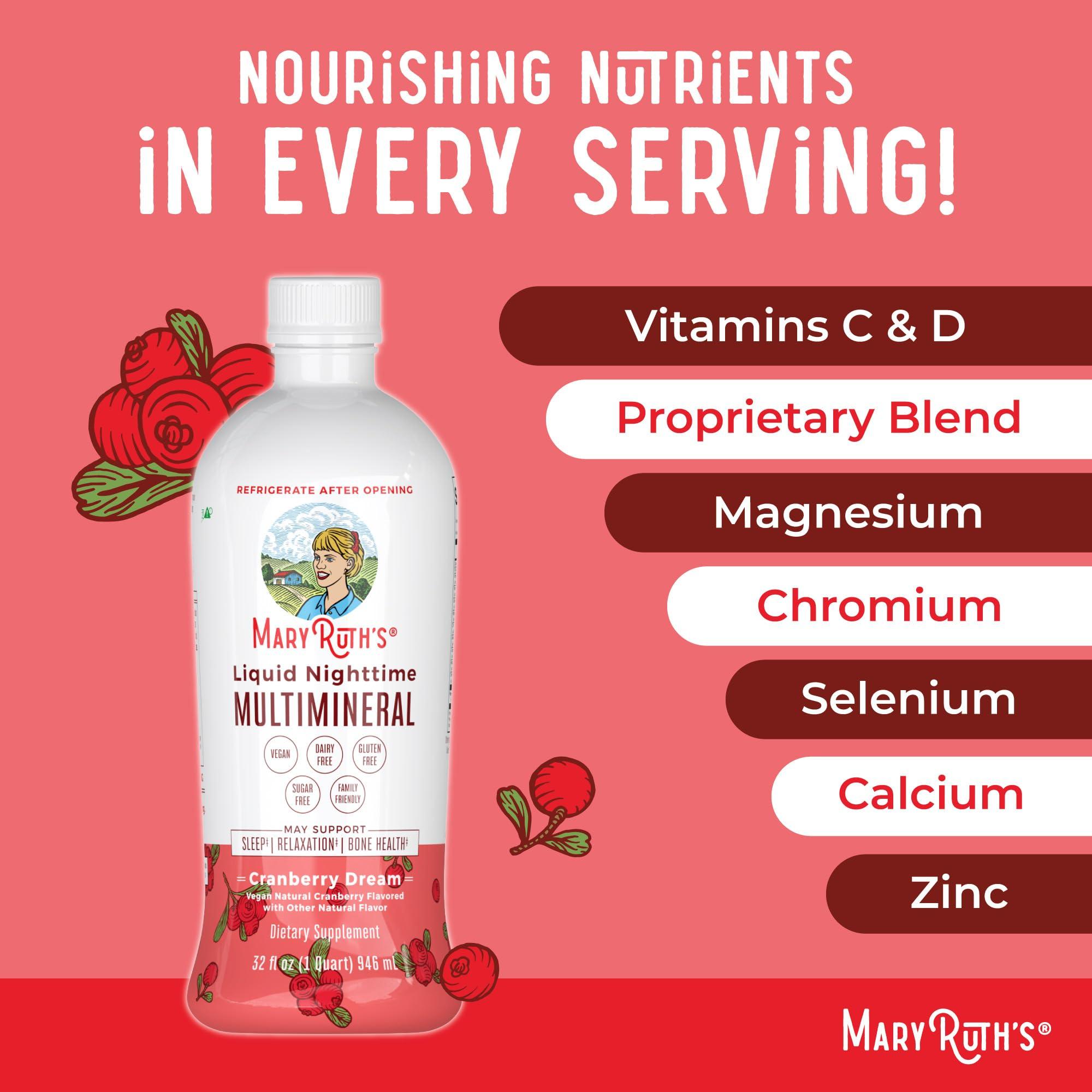MaryRuth's Liquid Morning Multivitamin (Fruit Punch) & Liquid Nighttime Multimineral (Cranberry) | Clean Label Project Verified® | Vegan Vitamins for Energy, Bedtime, & Overall Health - Image 9