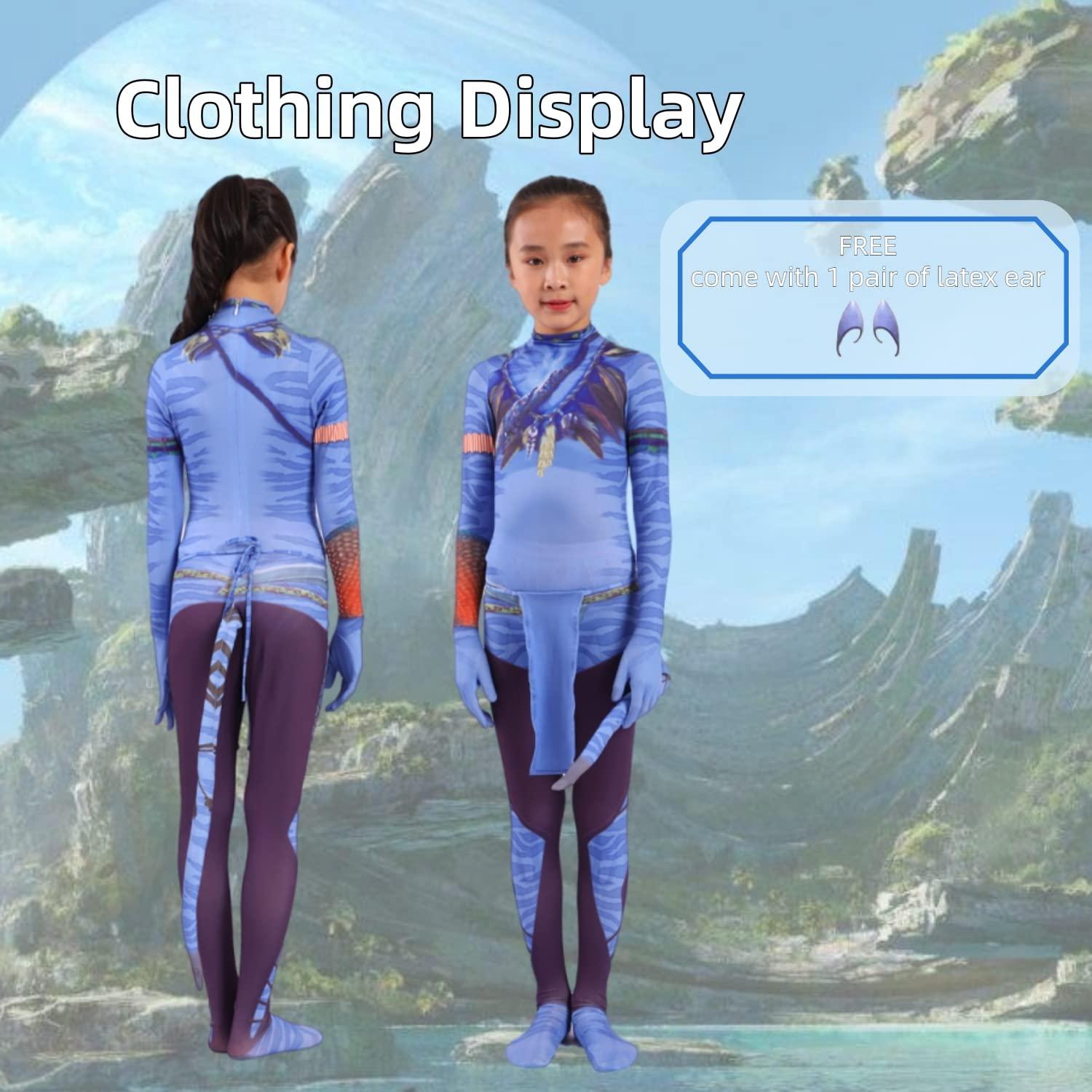 LG LOUIS GARDEN Avatar Costume for Kids, Anime Costume Halloween Cosplay Jumpsuit Tights Bodysuit Stage Costumes for Children Girls Boys - Image 4