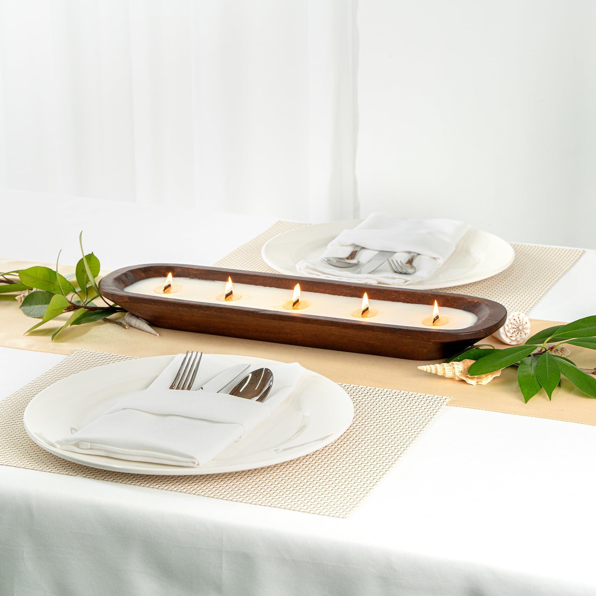 Restaurantware-Coco Casa 17.7 x 5.5 x 2 Inch Wood Dough Bowl Candles, 10 Hand Poured Bread Bowl Candles - Lavender Fragrance, Double Wax Blend, Soy Wax Scented Candles, Wooden Wick - Image 9