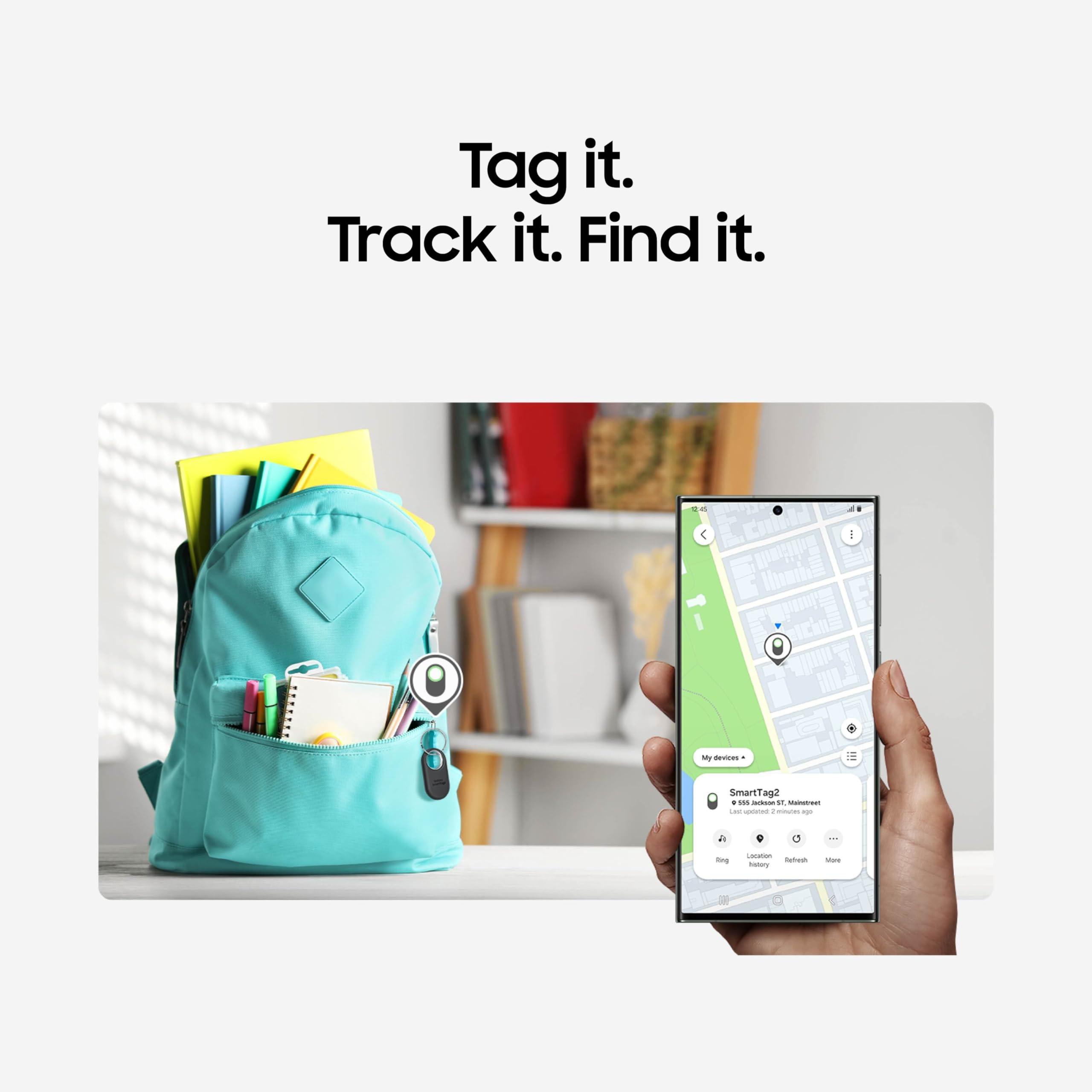 Samsung Galaxy SmartTag2, Bluetooth Tracker, Smart Tag GPS Locator Tracking Device, Item Finder for Keys, Wallet, Luggage, Pets, Use w/ Phones and Tablets Android 11 or Later, 2023, 1 Pack, Black - Image 3