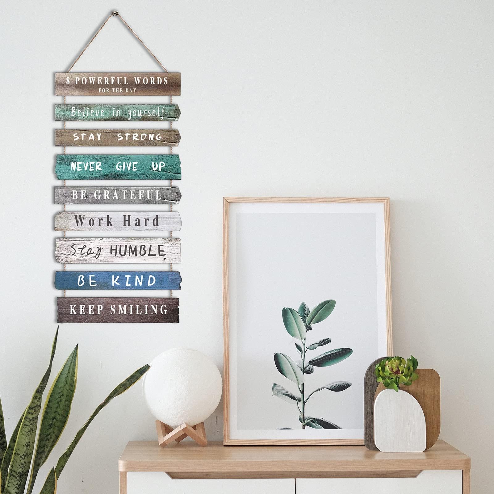 Inspirational Wall Art Decor for Office, Wooden Rustic Hanging Motivational Wall Art Decoration Sign, Inspiring Positive Quotes Wall Art for Home Living Room Bedroom Bathroom Classroom Gym 12"x24" - Image 6
