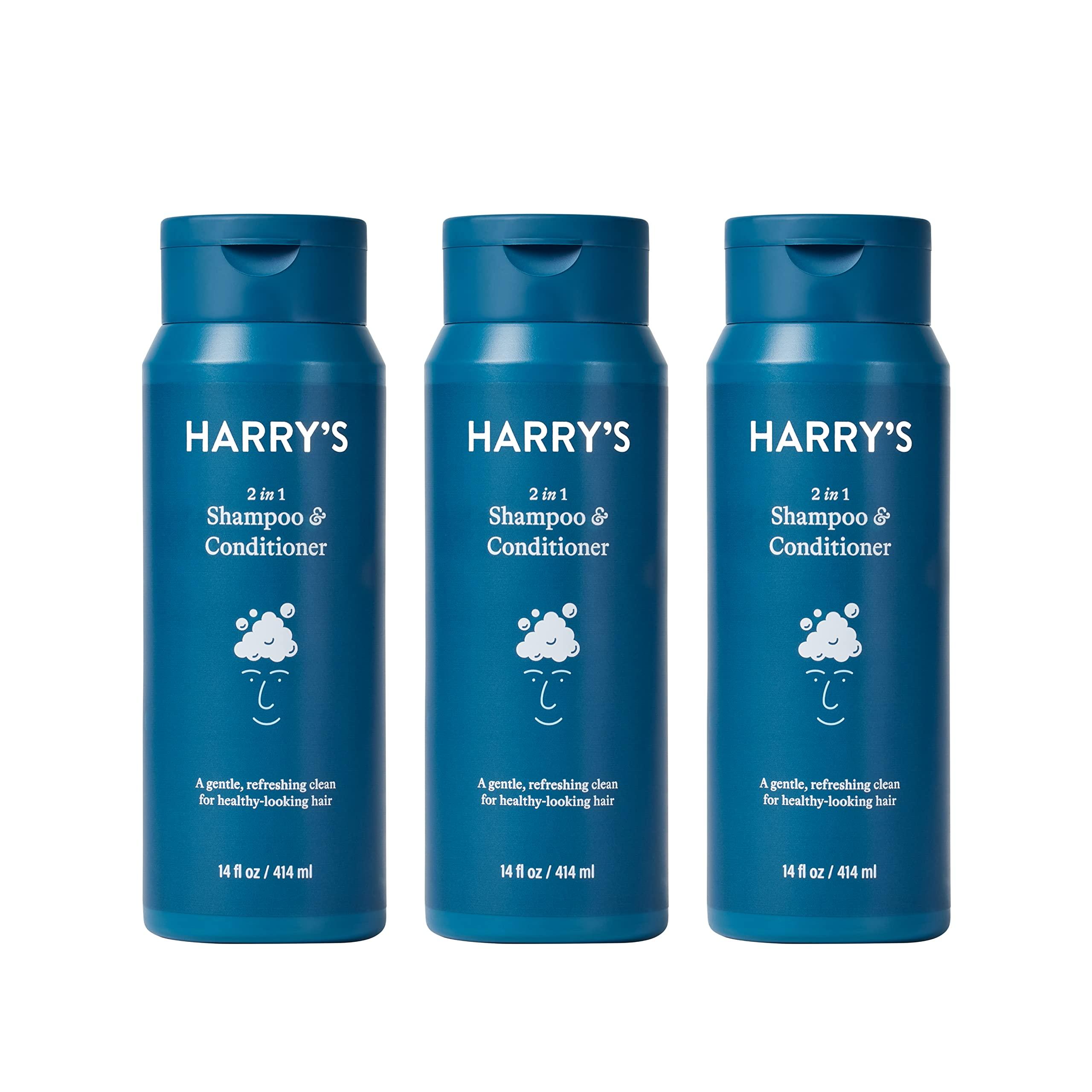 Harry's Men's Shampoo and Conditioner 2 in 1, Gentle & Refreshing For All Hair Types, 14 Fl Oz, 3 Count - Image 1