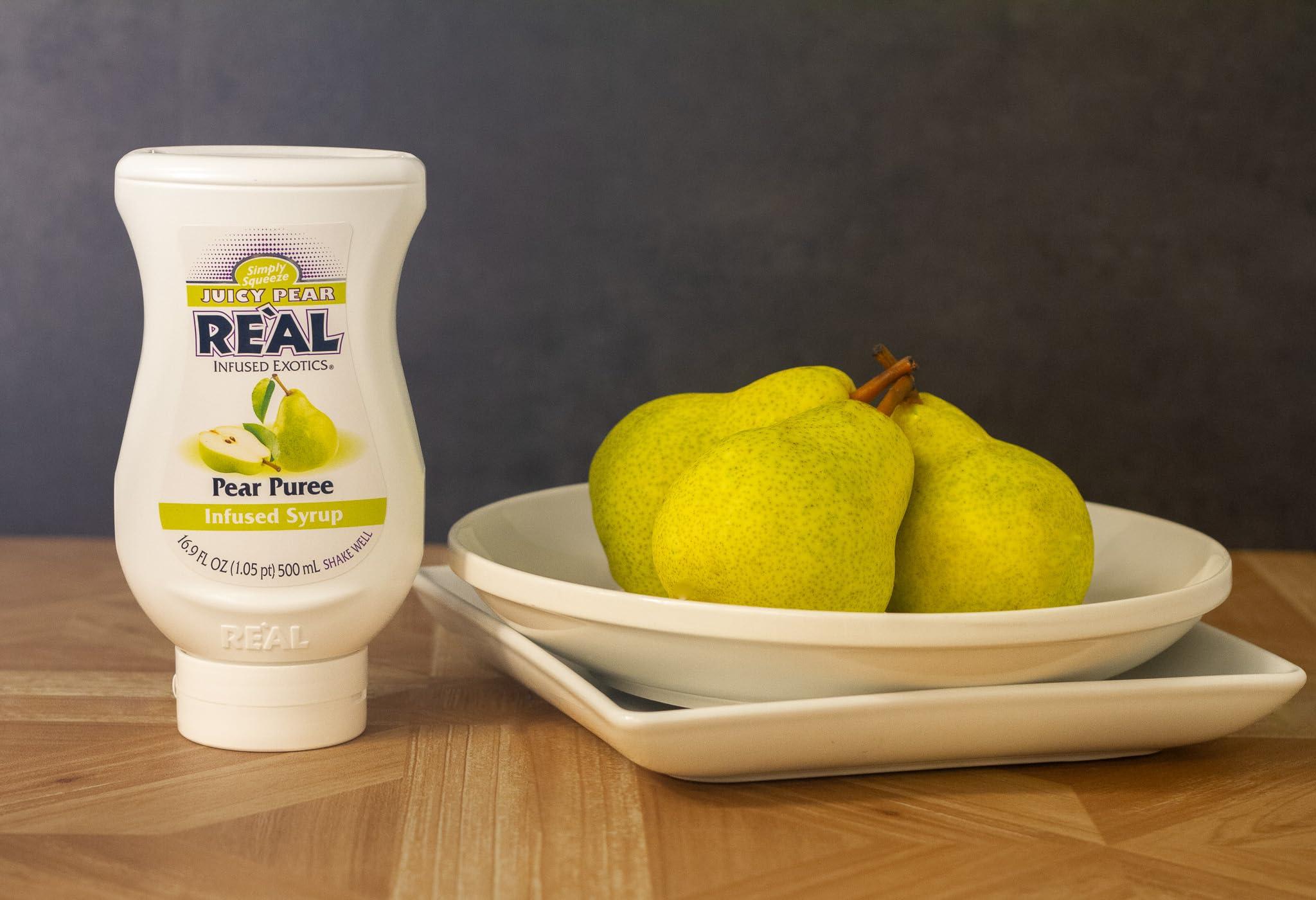 Juicy Pear Reàl Infused Exotics, Pear Puree Infused Syrup, 16.9 FL OZ Squeezable Bottle - Image 3