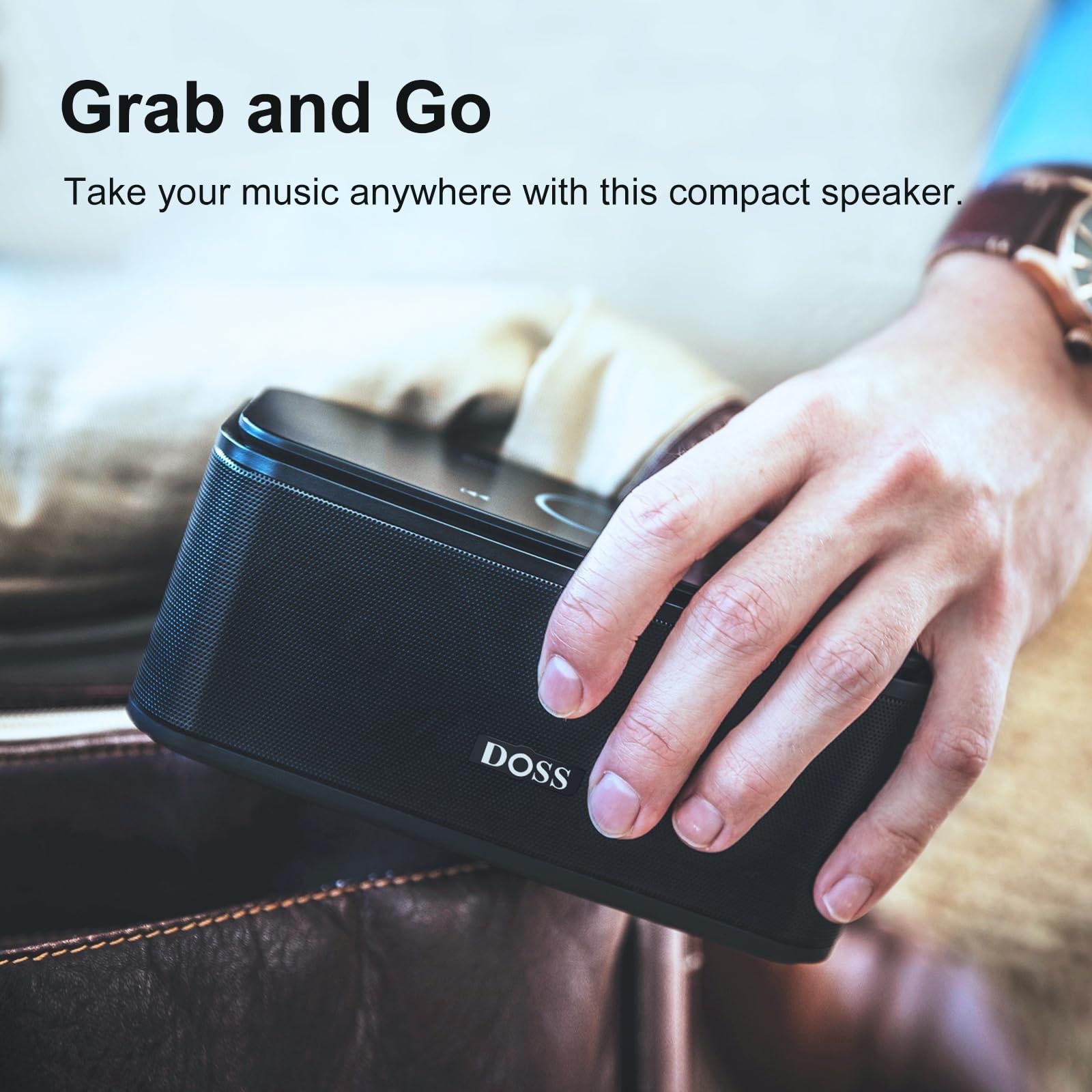 DOSS SoundBox Touch Wireless Bluetooth Speaker with 12W HD Sound and Bass, IPX5 Waterproof, 20H Playtime, Handsfree, for Office, Home, Outdoor, Travel-Upgraded - Image 6