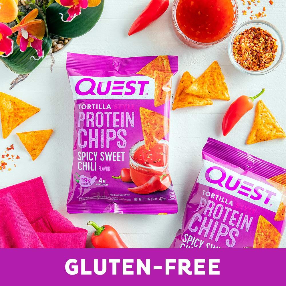 Quest Nutrition Spicy Sweet Chili Tortilla Chip, 19g Protein, 4g Net Carb, Low Carb, Gluten Free, 1.1 oz (Pack of 12) - Image 5