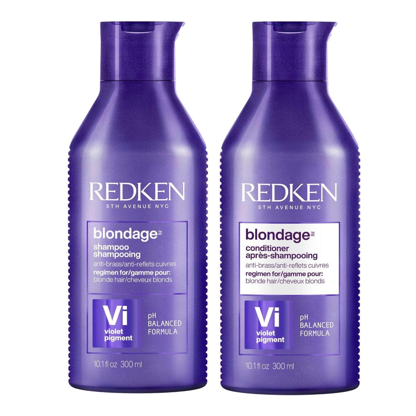 Redken Blondage Purple Shampoo and Conditioner Set For Blonde & Highlighted Hair - Neutralizes Brass & Moisturizes Hair With Pure Violet Pigments, Color Depositing, 10.1 Fl Oz (Pack of 2)