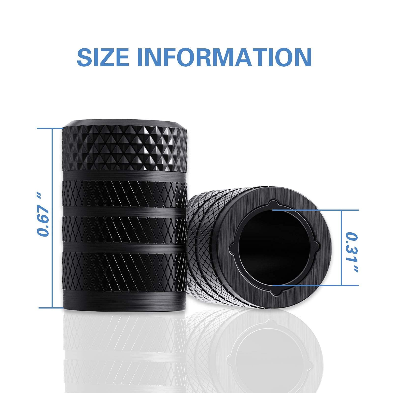 CKAuto Tire Valve Stem Caps, Black, 4 pcs/Pack, Anodized Aluminum Tire Valve Cap Set, Corrosion Resistant, Universal Stem Covers for Cars Trucks Motorcycles SUVs and Bikes - Image 4