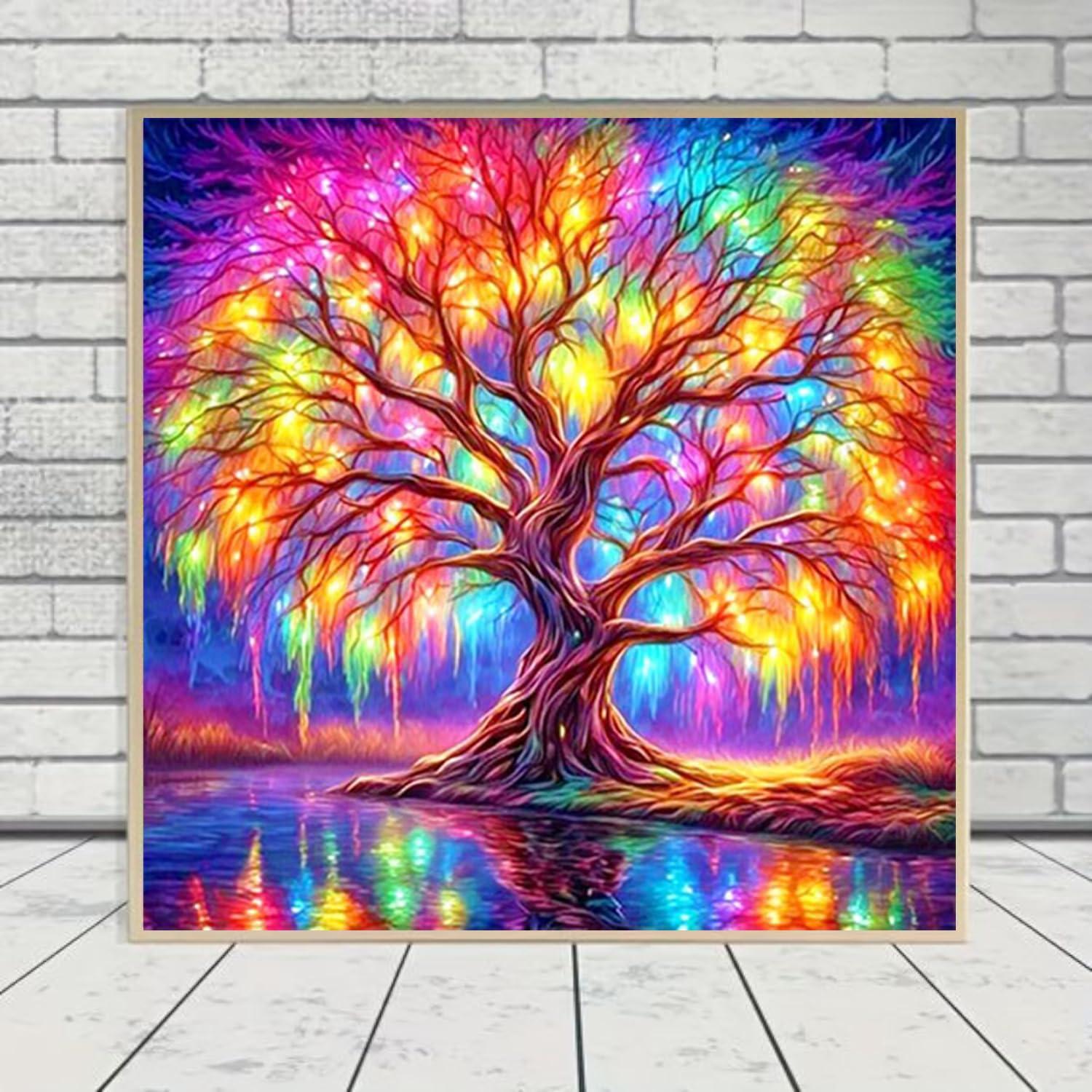 DIYCYCY Tree of Life Diamond Painting Kits for Adults,Full Drill Diamond Art Kits for Beginners,Round 5D DIY Diamond Dots Paintings, Diamonds Pictures Gem Art and Crafts Home Decor 13.78x13.78 inch - Image 3