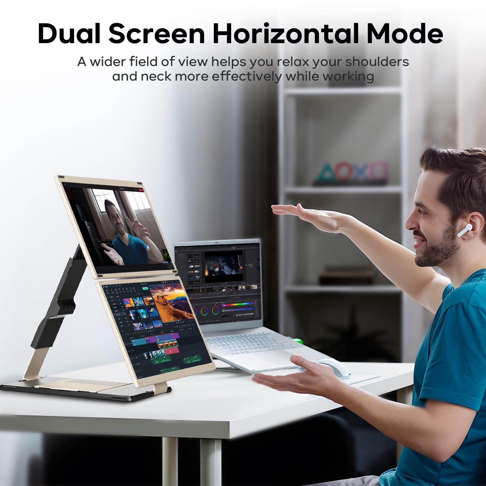 Redalf 15.6" Laptop Screen Extender, 1080P FHD Triple Portable Laptop Monitor Extender,Detachable Screen Travel Monitor for 13"-17.3" Laptops (Mac/Wins/Chrome/Dex) - Image 6