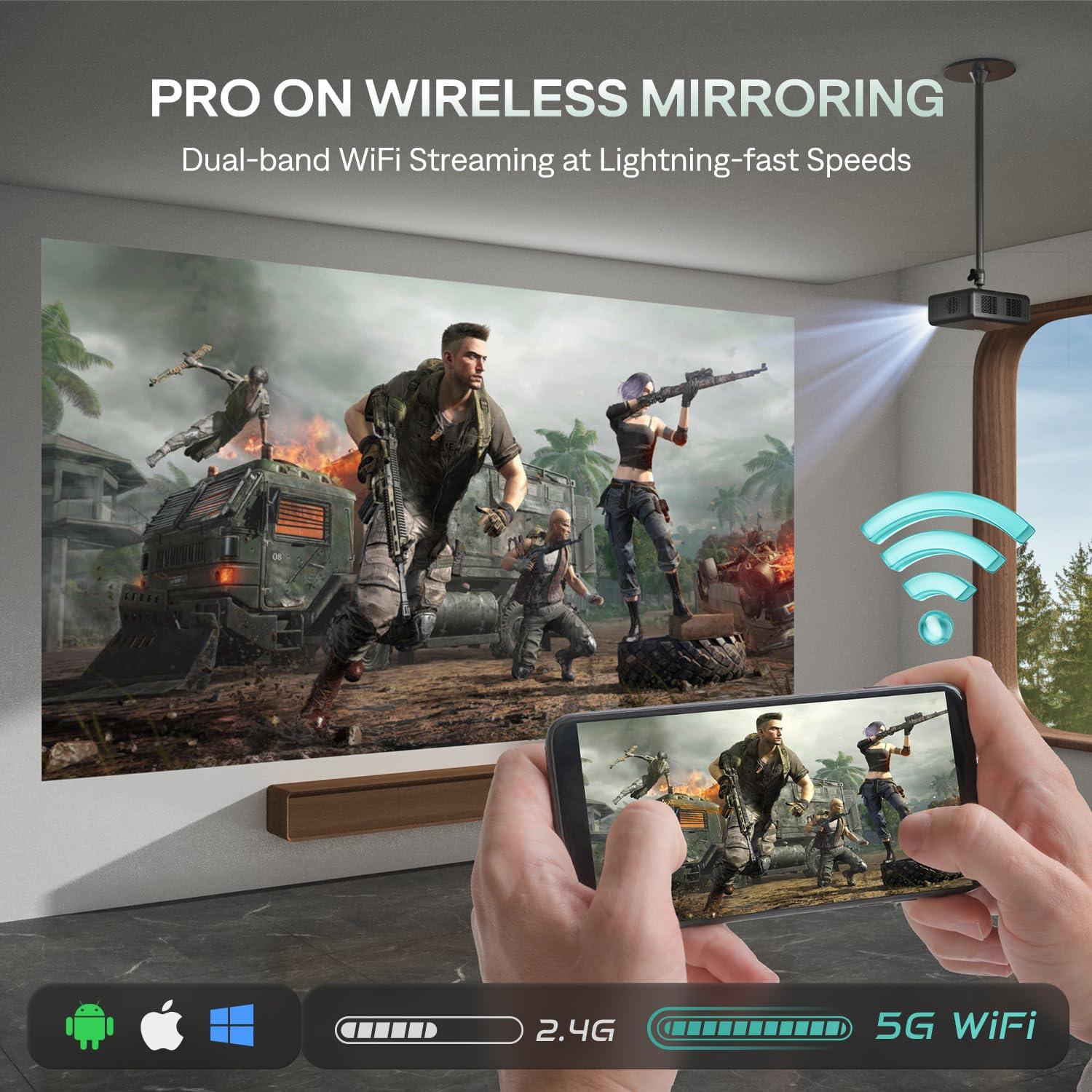 Aurzen EAZZE D1 Pro Smart Projector with WiFi and Bluetooth, Netflix Official, 20W Speakers, Dolby Audio & dbx-tv Total Sonics, Auto Focus & Keystone, Native 1080P Portable Outdoor Movie Projector - Image 8