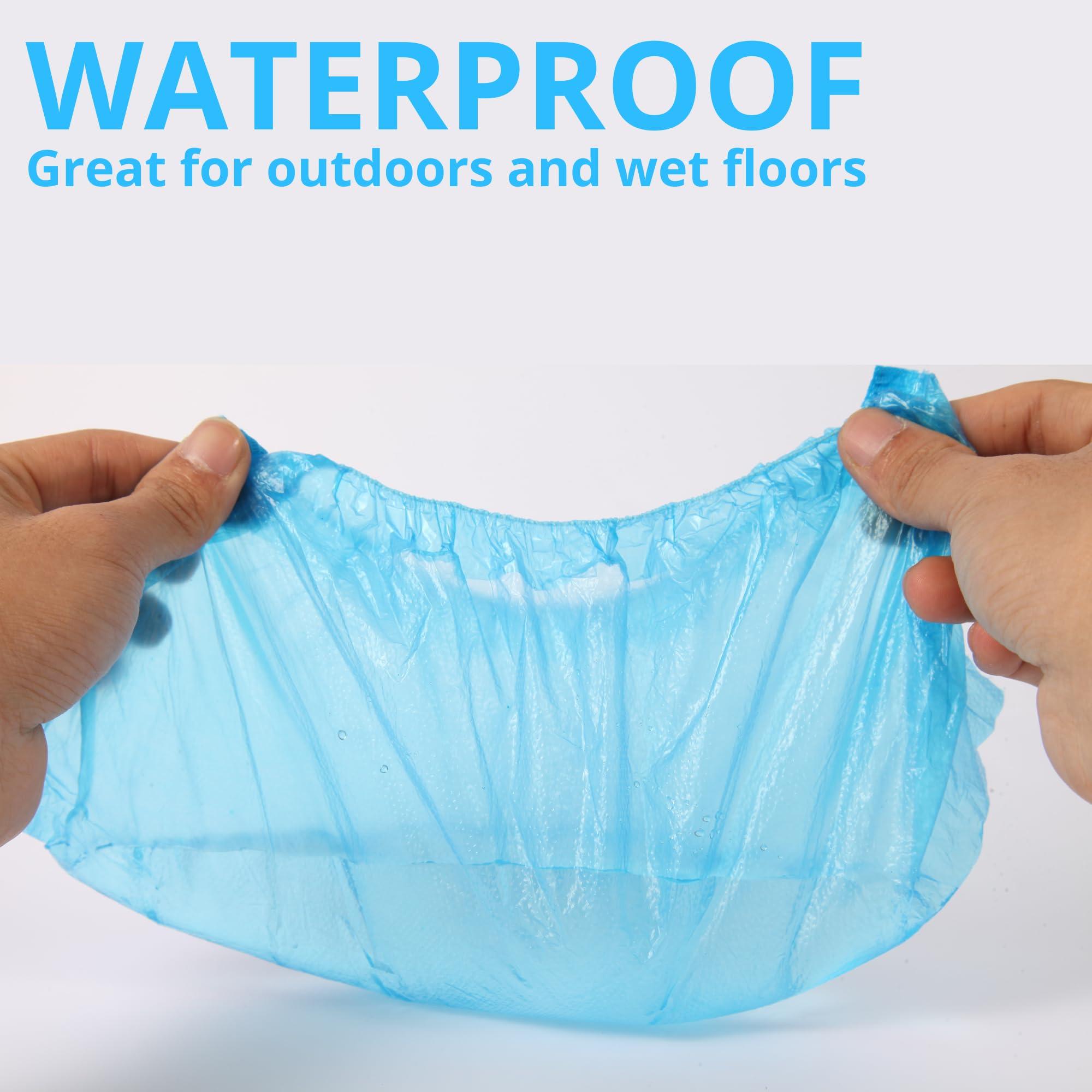 Frontline Shoe Covers Disposable Waterproof, Recyclable Premium Thick Plastic, SLip Resistance, Durable, Booties for Shoes, XL One Size Fits Most, Indoor Outdoor Shoe Covers (100) - Image 5