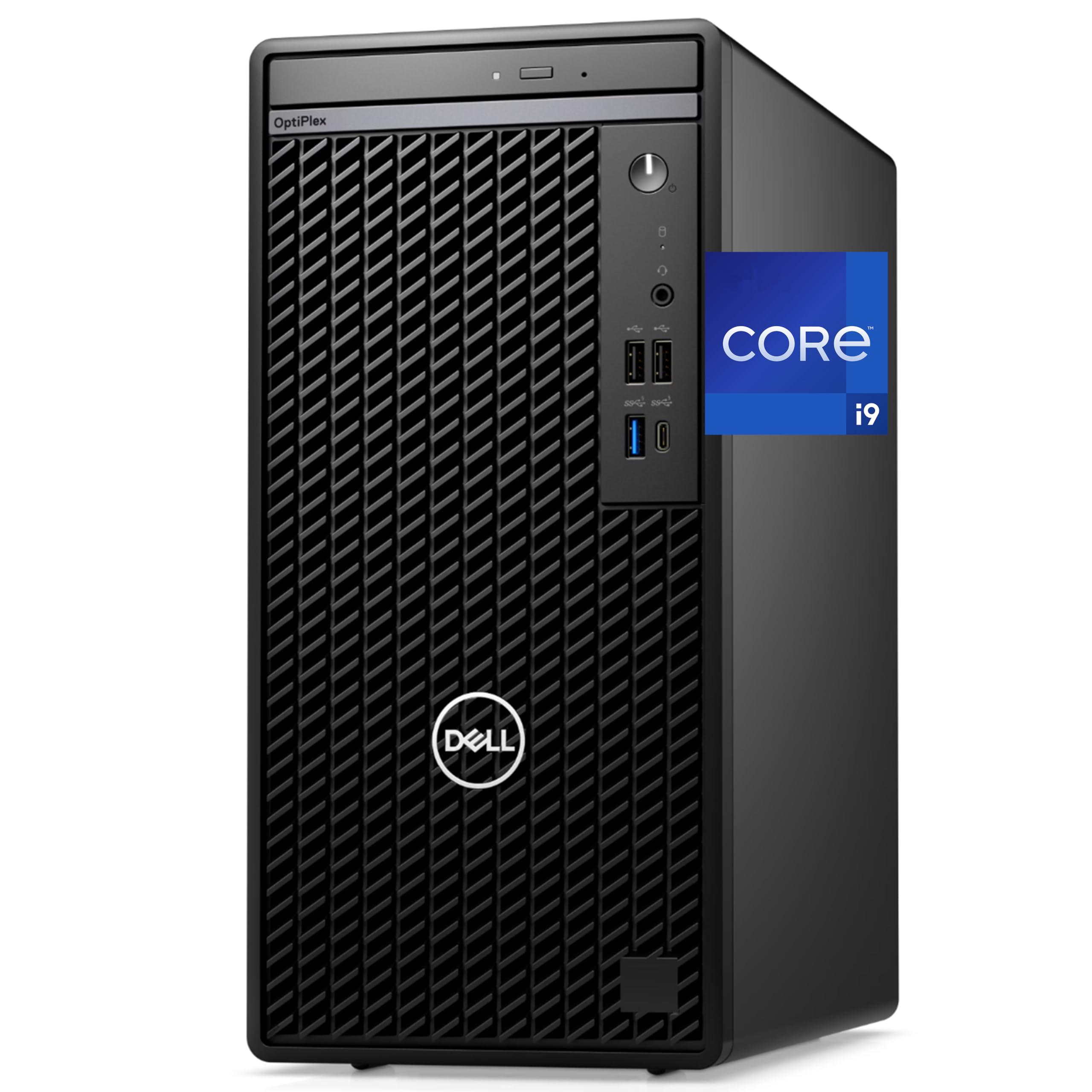Dell Optiplex 7020 Tower Desktop Computer, Intel Core i9-12900K, 64GB RAM, 2TB NVMe SSD, DisplayPort, HDMI, USB C, DVDRW, Built in AX Wi-Fi, Bluetooth, Windows 11 Pro- AI Copilot, Black