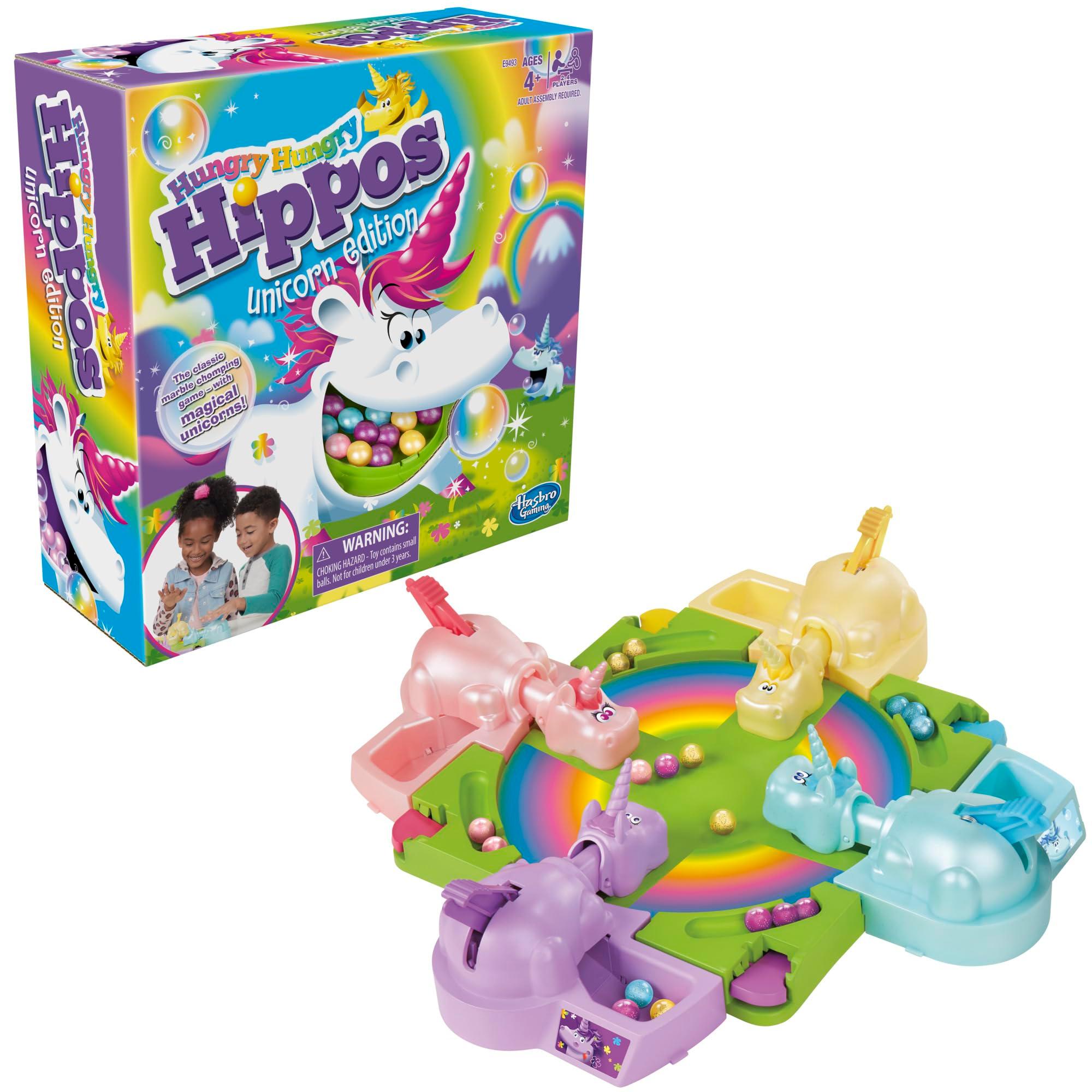 Hasbro Gaming Hungry Hippos Unicorn Edition Pre-School Board Game for Kids Ages 4 and Up; 2-4 Players (Amazon Exclusive) - Image 4