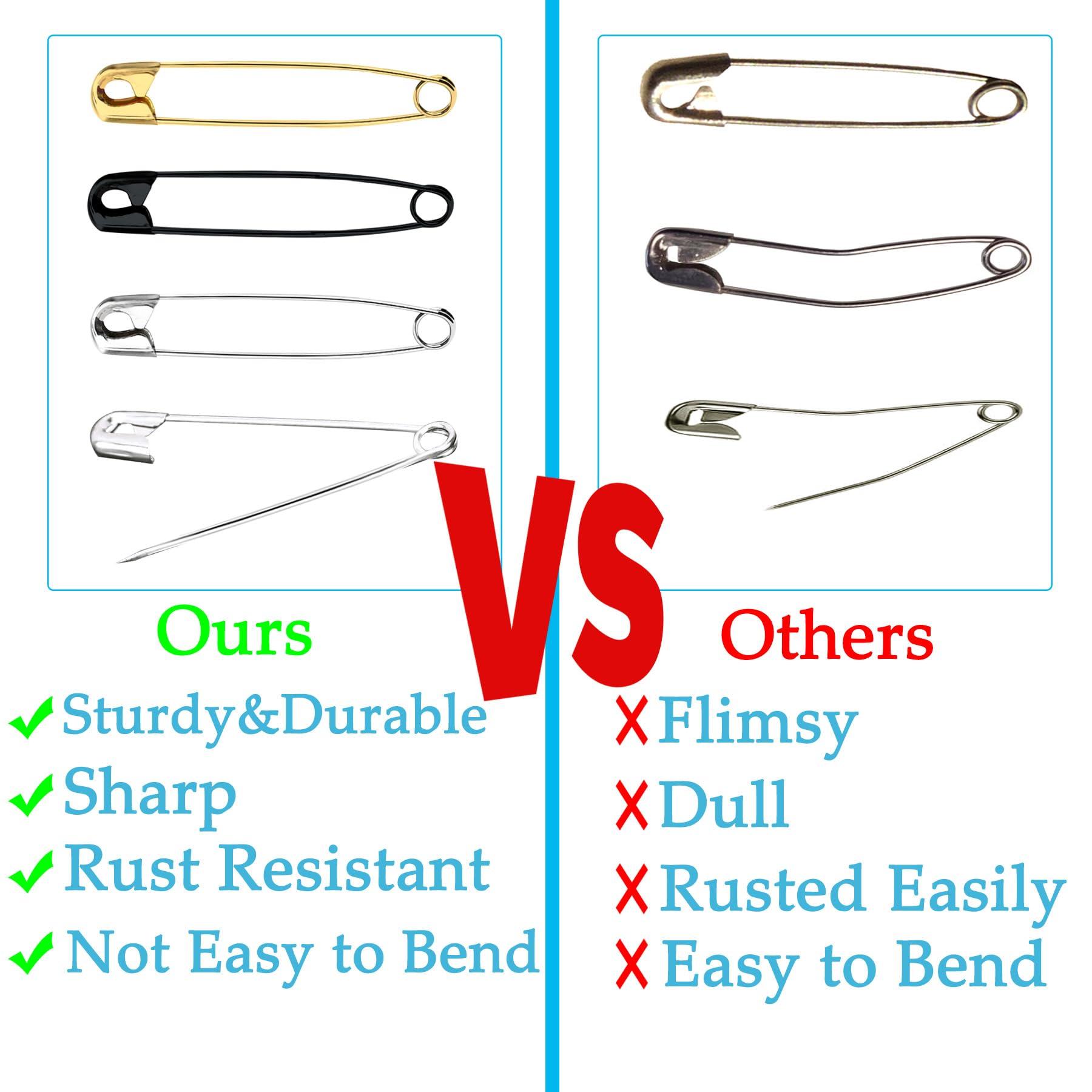 Urmspst Safety Pins, 100PCS-2.1Inch Small Safety Pins, Rust-Resistant Nickel Plated Steel, Sharp Edge Safety Pin for Clothes, Sewing, Arts & Craft, Small Decorative Safety Pins (Silver), UR-28 - Image 5