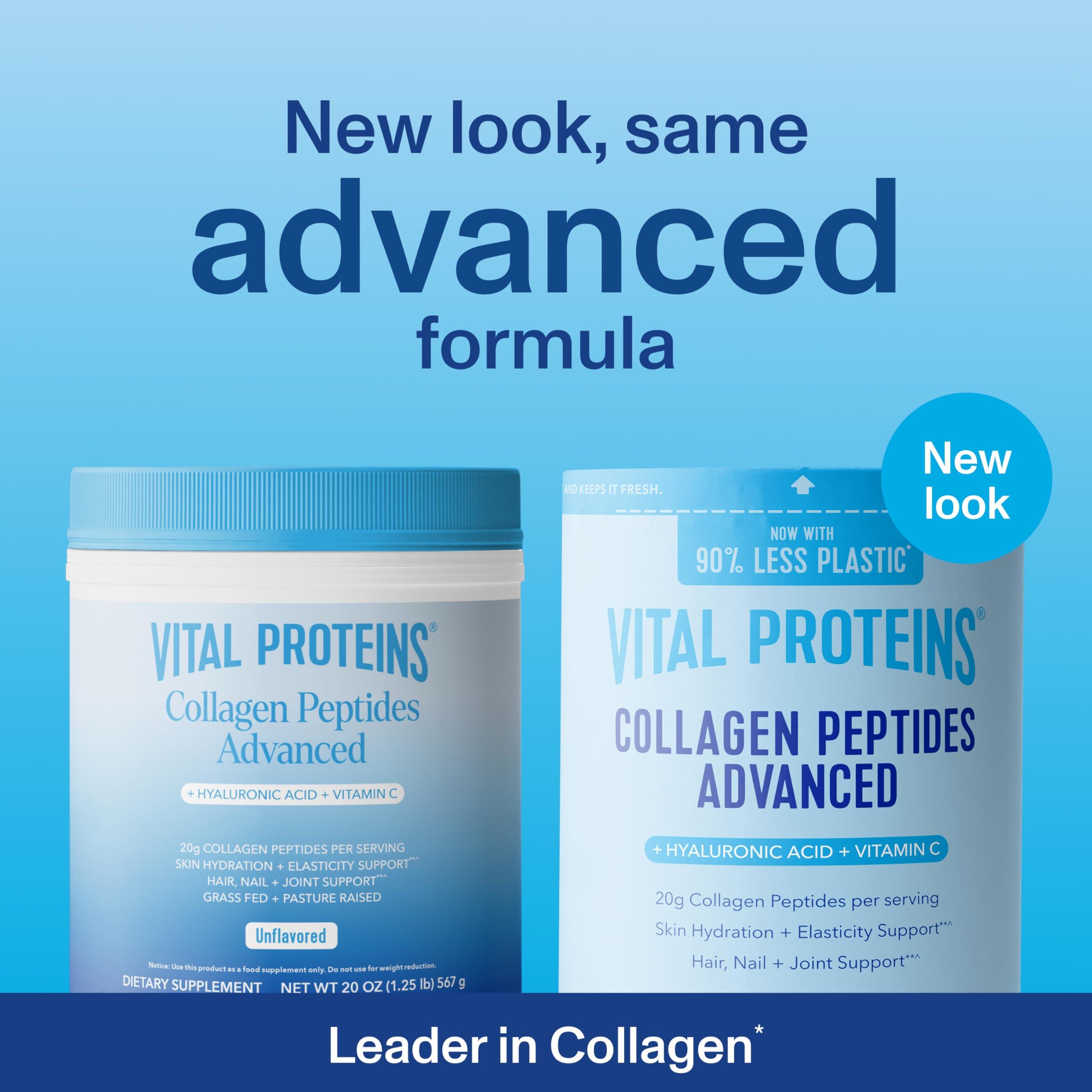Vital Proteins Collagen Peptides Powder Advanced with Hyaluronic Acid & Vitamin C - 20oz Collagen Protein, Unflavored, 27 Servings - Image 2