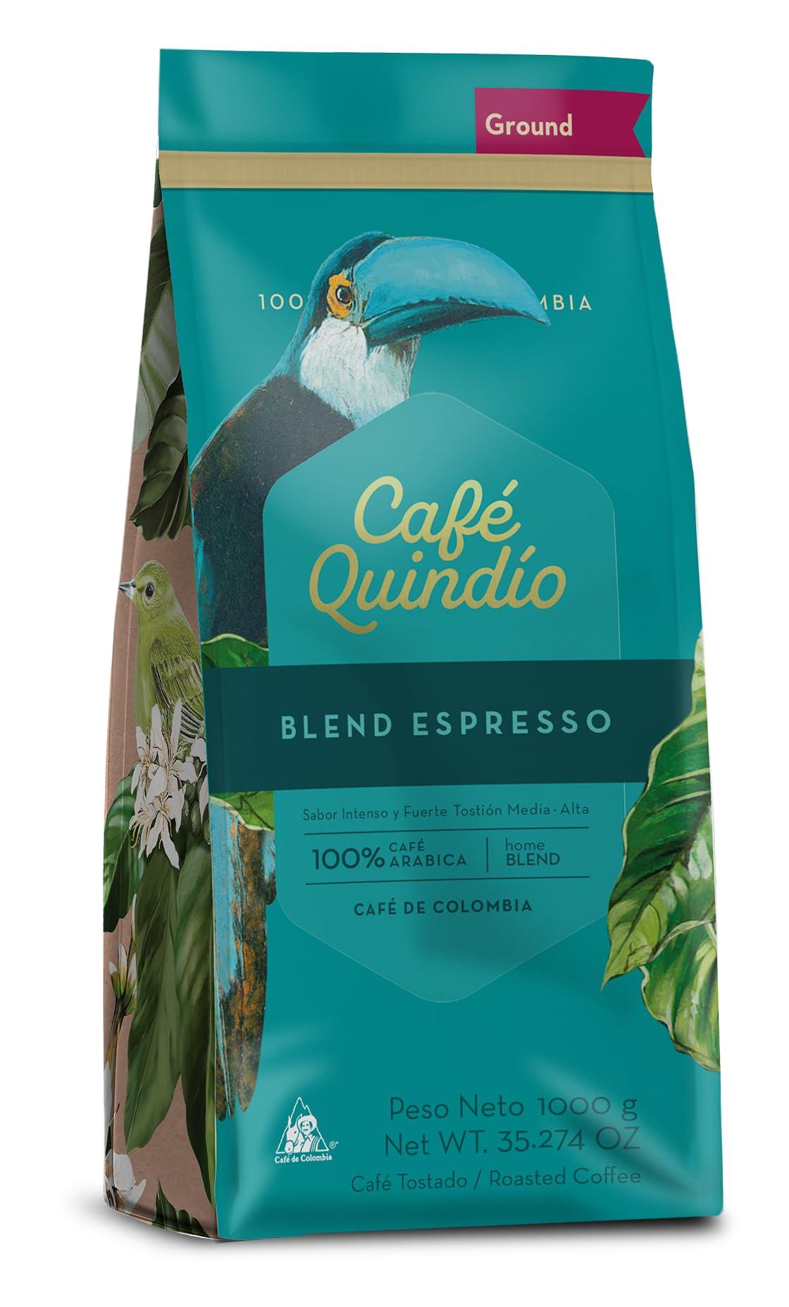 Cafe Quindio Espresso Blend - Medium/Dark Roast 100% Colombian Excelso Ground Arabica Coffee - 35.2 Ounce Bag (1kg) - Image 6