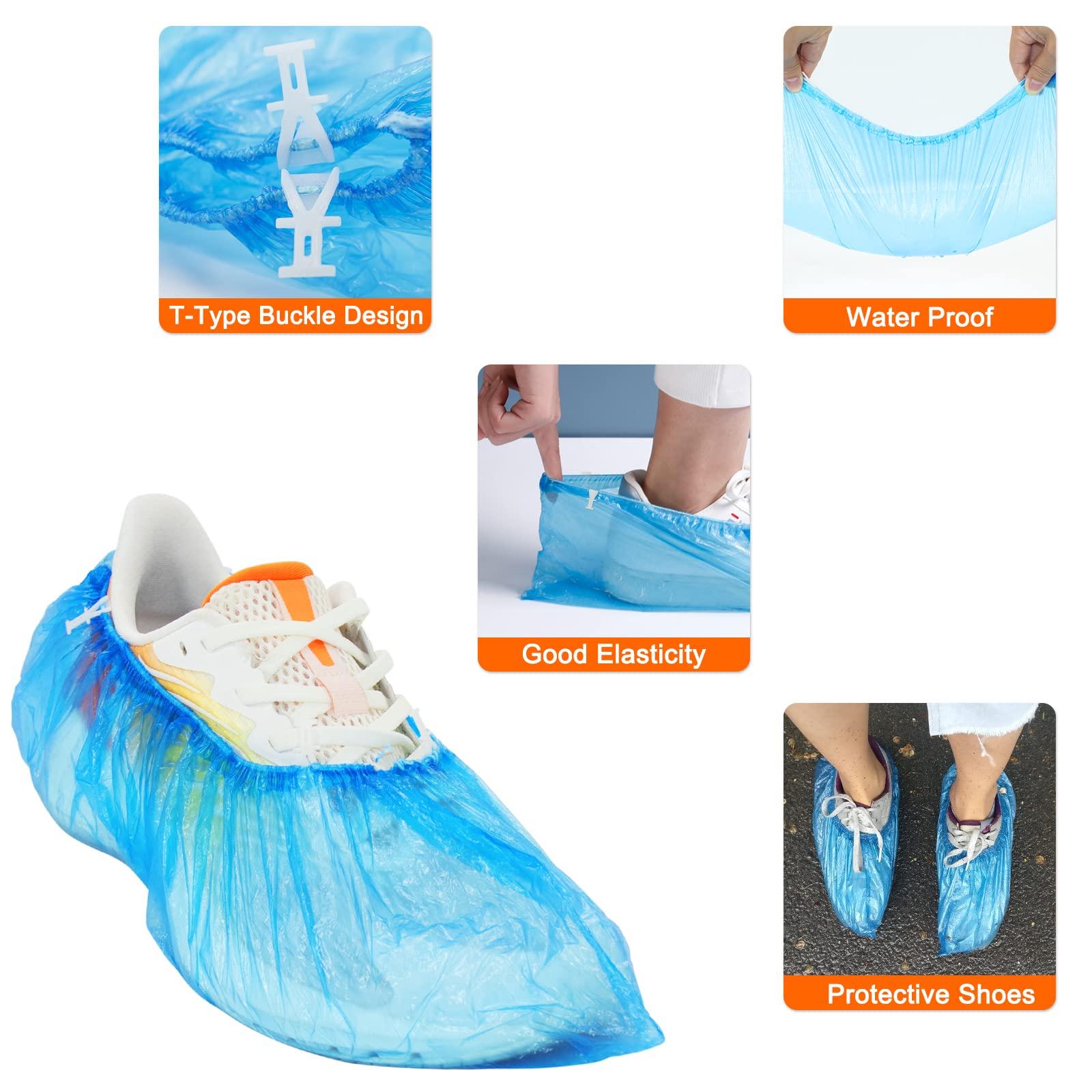 Blemoacha 100 Pcs Disposable Shoe Covers,Waterproof Shoe Boot Indoors,Recyclable Sanitary Shoes Cover Durable,Fit Most Sizes,Suit for House, Office,Open Day, Blue - Image 4