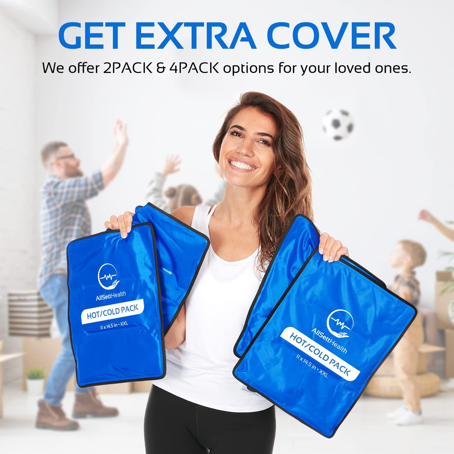 Reusable Ice Packs for Injuries Reusable | 11" x 14.5" - 2 Pack XL | Hot & Cold Pack | Large Ice Pack for Back Pain Relief, Flexible When Frozen | Cold Compress for Back, Knee, and Shoulder Injuries - Image 6