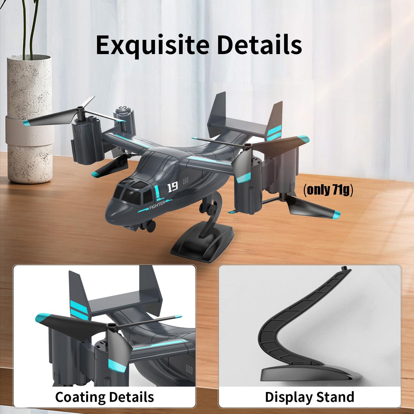 Helicopter Remote Control, LM19 Ospery Military RC Helicopter with Live Camera for Military Fans, Flying and Land Gliding Mode, One Key take Off/Landing, Remote Control Helicopter for Boys 12-15 - Image 7