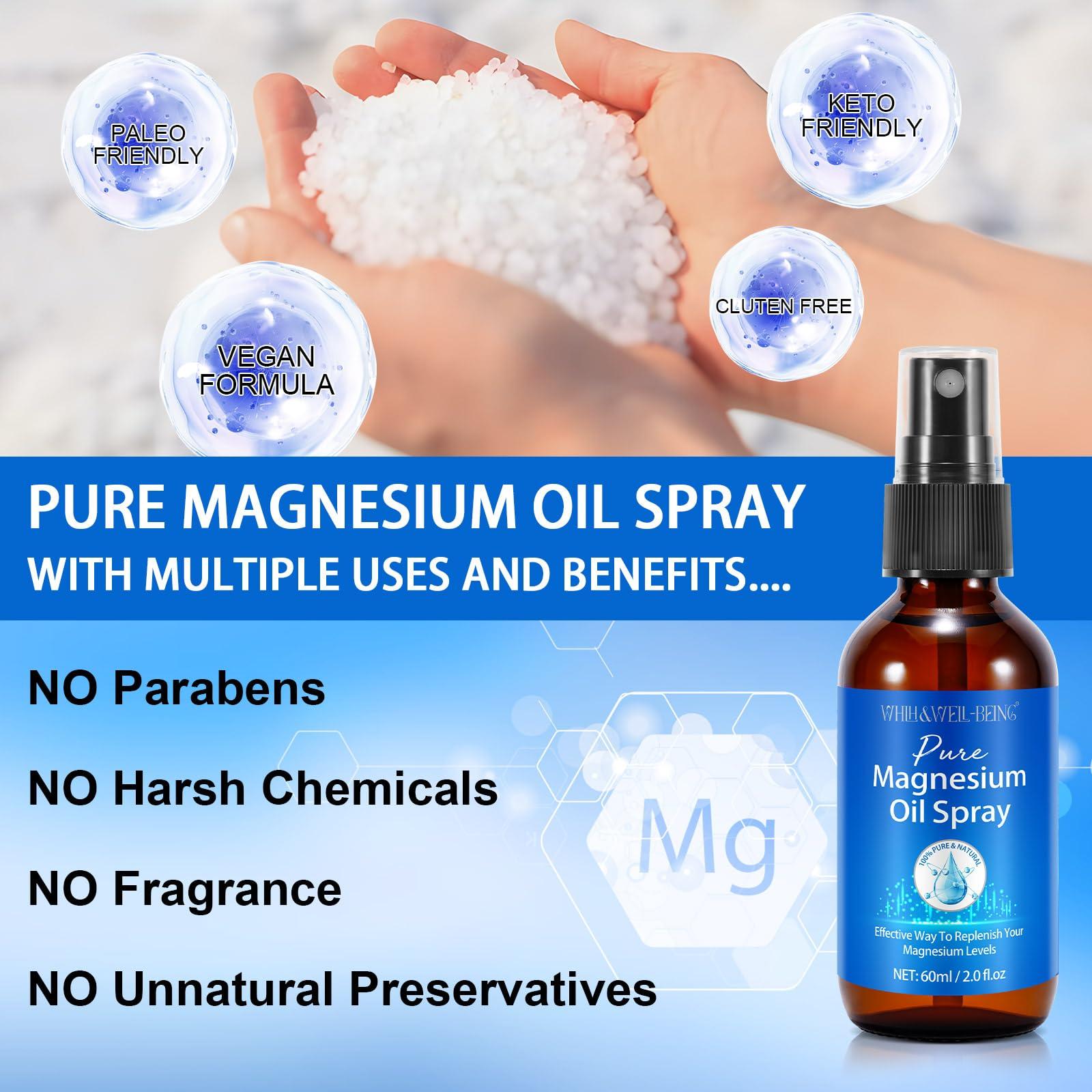 Magnesium Spray, Pure Magnesium Oil Spray for Feet, Natural Ingredient in Glass Bottle, Easy to Absorb and Use 1Pack - Image 8