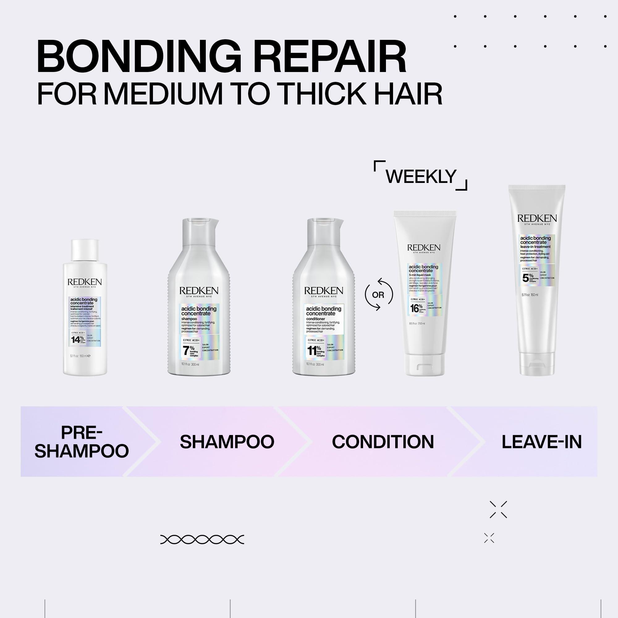 Redken Acidic Bonding Concentrate Shampoo For Damaged Hair Repair - Strengthens and Repairs Weak and Brittle Hair, Sulfate-Free, With Citric Acid - Image 8