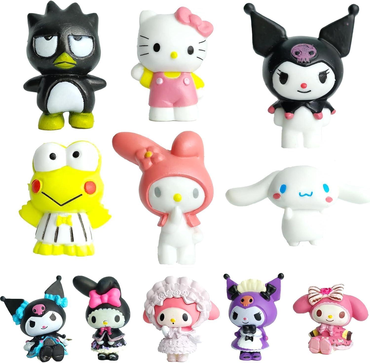 partzo 10 pcs Random Anime Figure Toys, Mini Figures Set, Cake Topper Decoration, PVC Model Figures Collectible Toy Set, Plants, Car Decoration,Home Decor