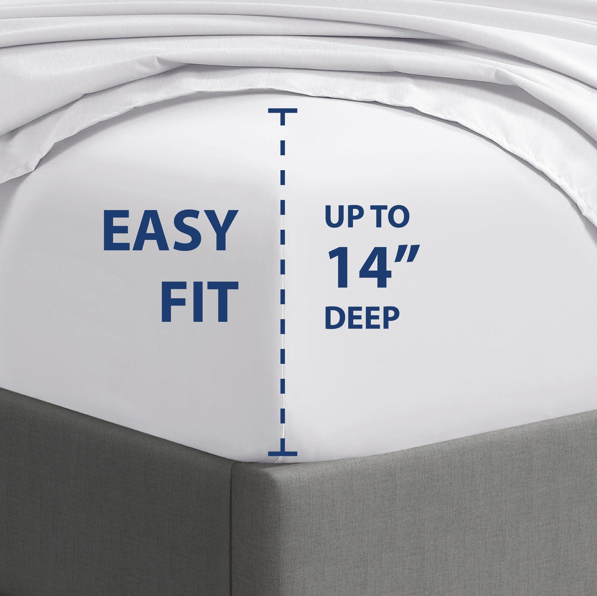 Cathay Home Essentials Ultra Soft Hypoallergenic Wrinkle Resistant Double Brushed Microfiber Bedding Sheet Set, White, King - Image 3
