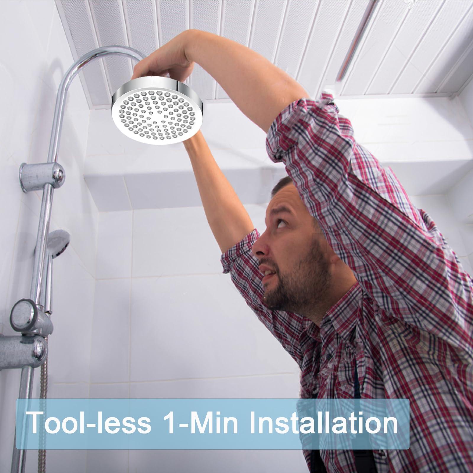 Katezon Shower Head High Pressure Rain, Luxury Showerhead with Chrome Plated Finish, Adjustable Replacement for Your Bathroom Shower Heads, Anti-Clogging Silicone Nozzles(6 Inch) - Image 8