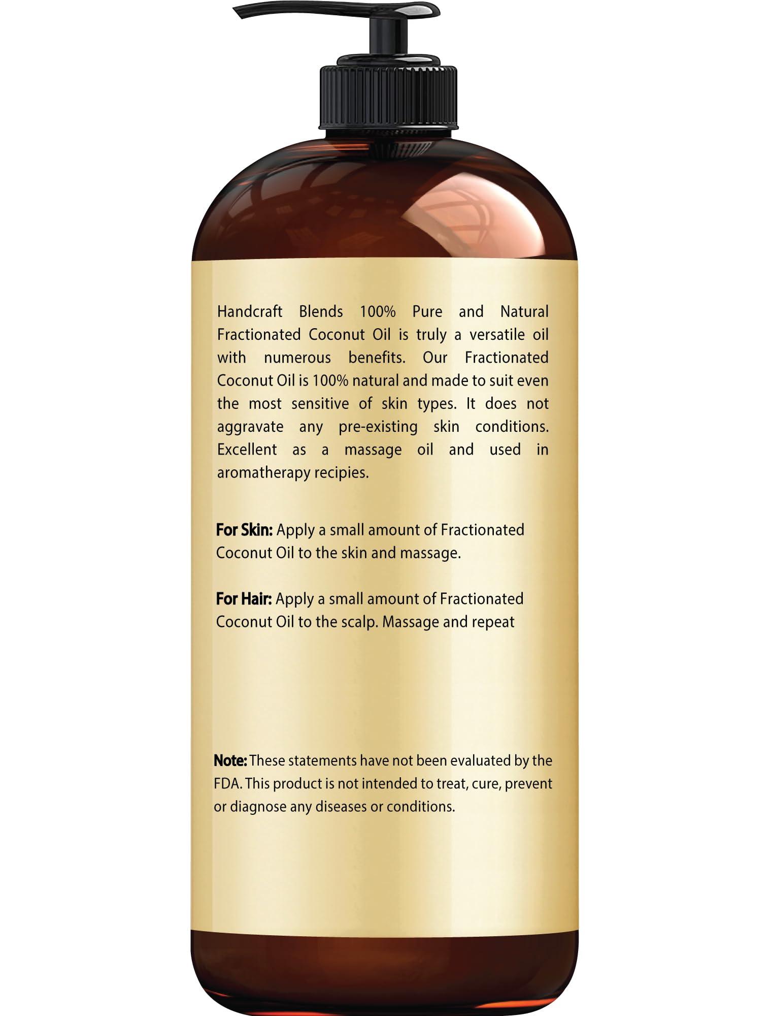 Handcraft Blends Fractionated Coconut Oil - 16 Fl Oz - 100% Pure and Natural - Premium Grade Carrier Oil for Skin, Hair and Body - Massage - Hair Tonic - Image 2