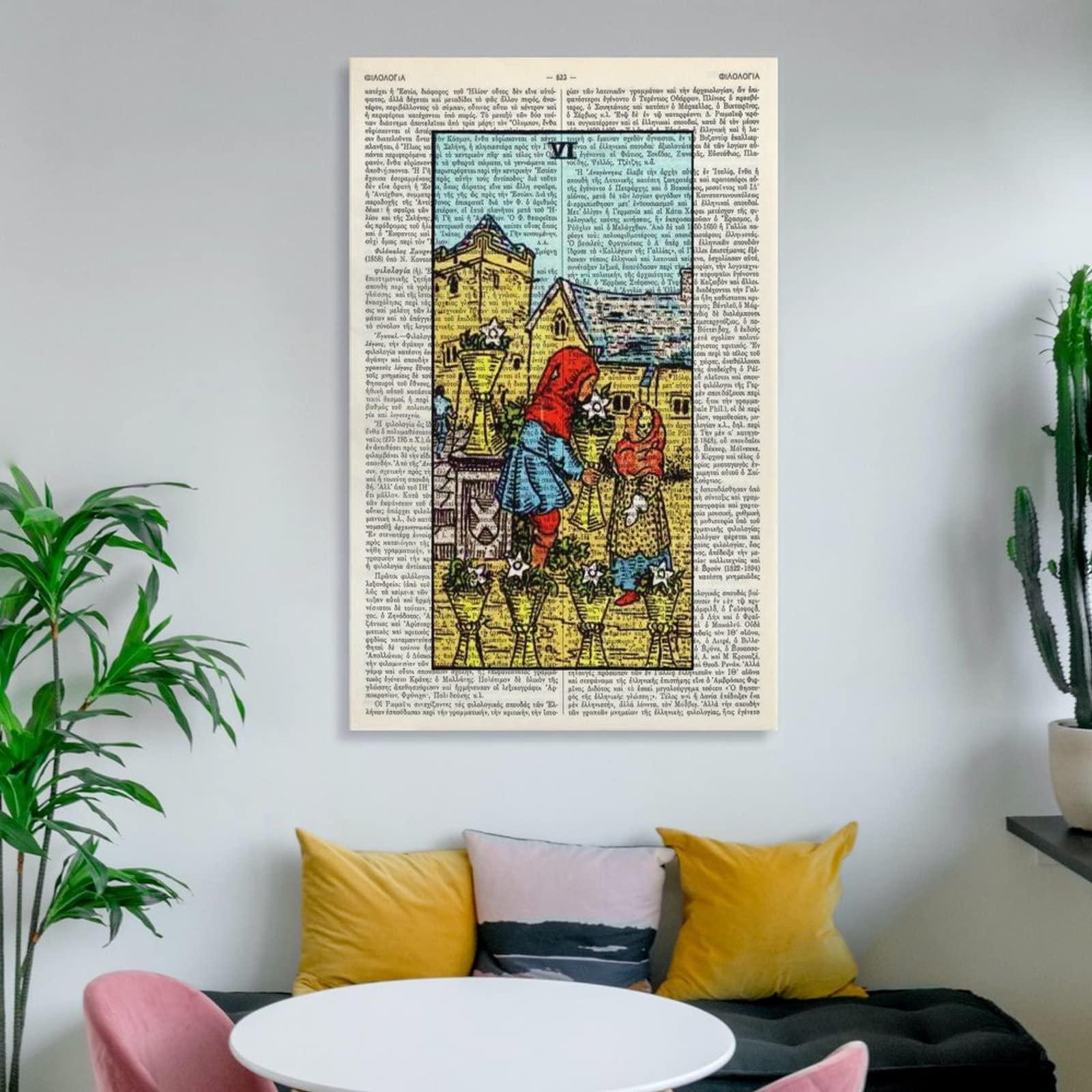 Six Cups Tarot Art Print Poster Tarot Gift Minor Arcana Poster Decorative Painting Canvas Wall Art Living Room Posters Bedroom Painting 12x18inch(30x45cm) - Image 6