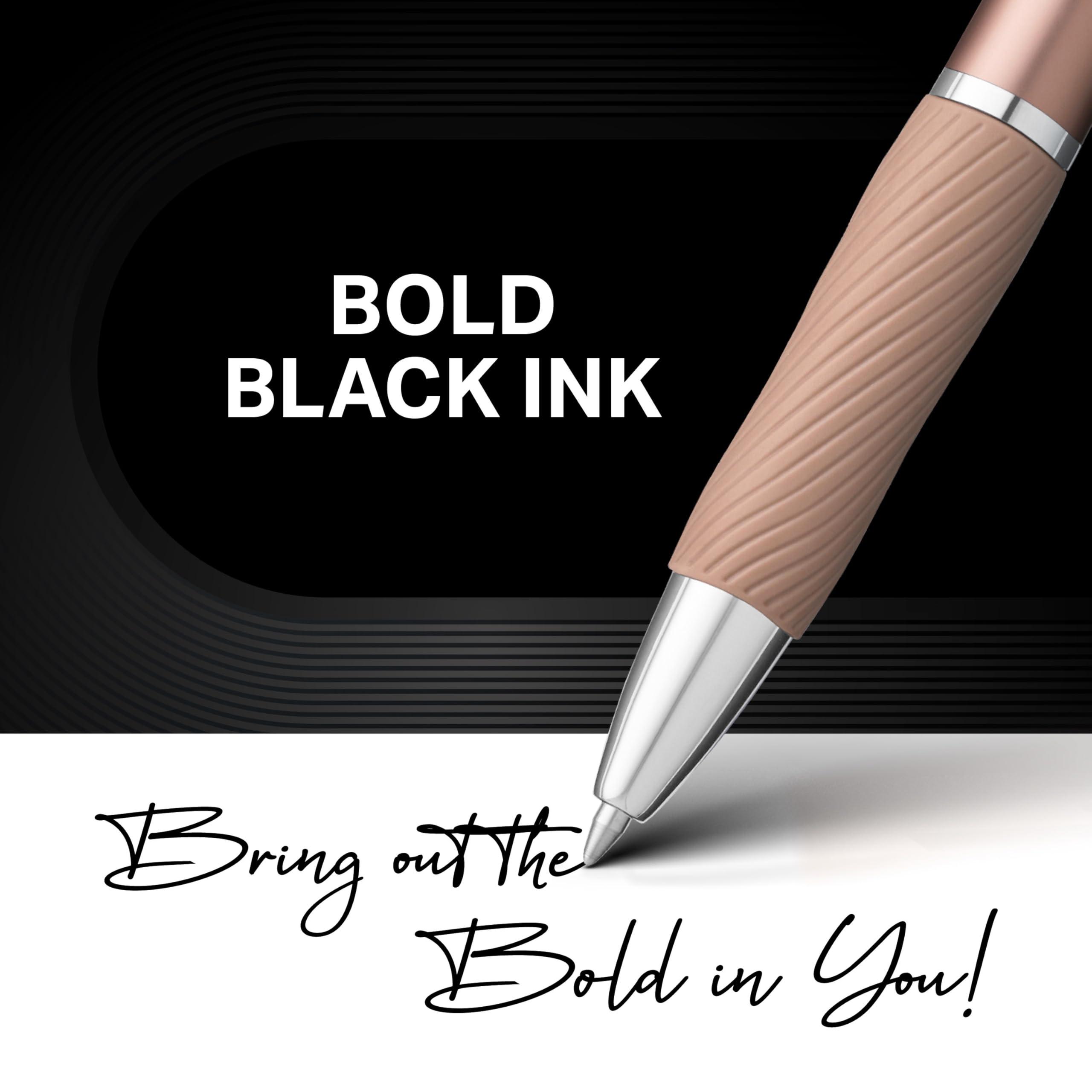Sharpie S-Gel Gel Pens Sleek Metal Barrel Champagne Medium Point (0.7mm) Black Ink 4 Count - Image 4