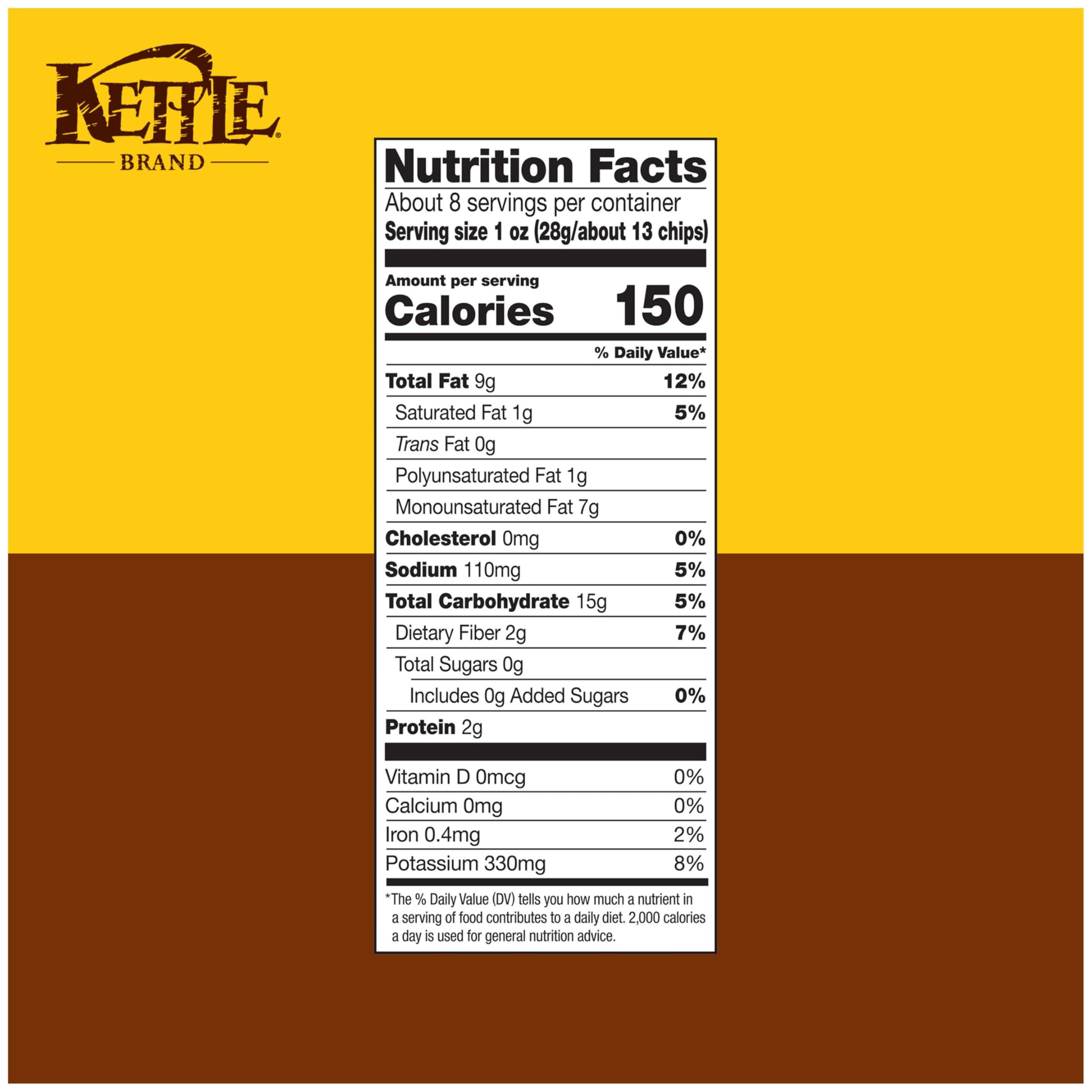 Kettle Brand Sea Salt Kettle Potato Chips, Gluten-Free, Non-GMO, 7.5 oz Bag - Image 3