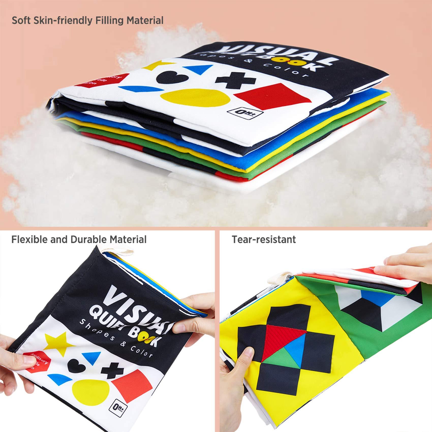 beiens High Contrast Black and White Baby Book - Touch and Feel Crinkle Sensory Toy - Visual Stimulation Interactive Montessori Toys for 0-12 Months Infant Newborn - Baby Gift for Boys Girls - Image 7